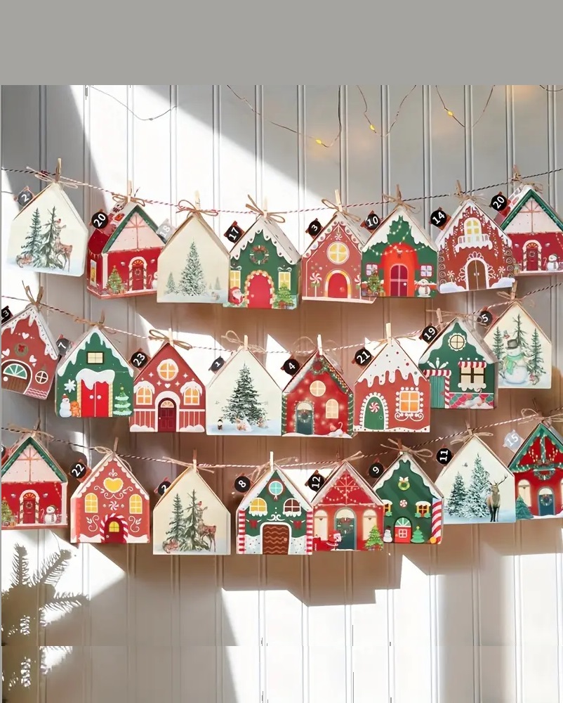 Advento kalendoriaus namelių DYI rinkinys