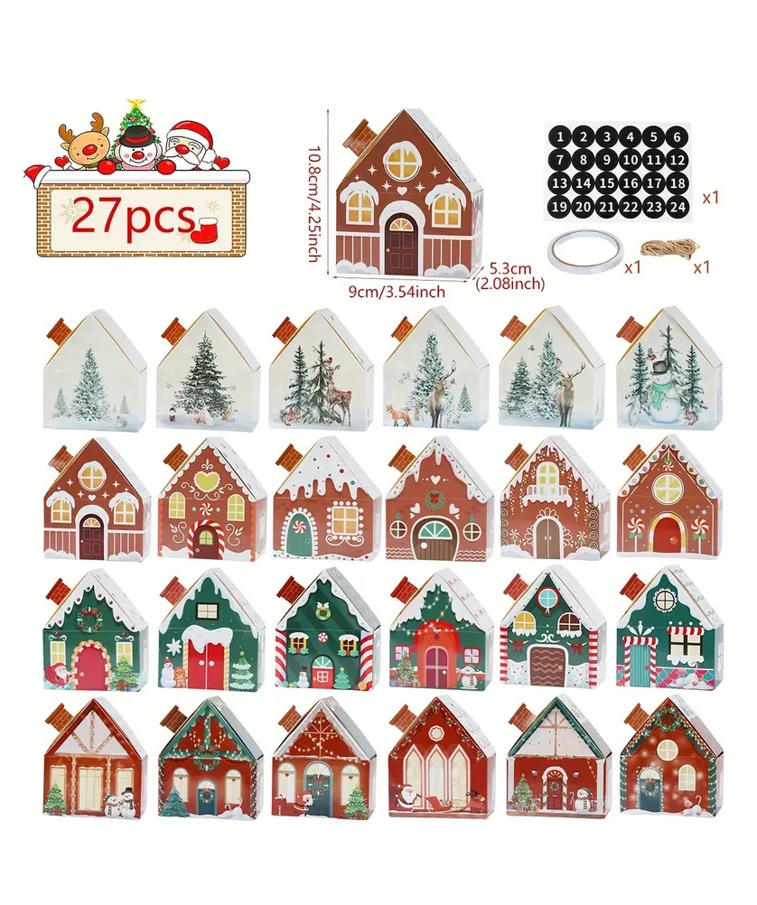 Advento kalendoriaus namelių DYI rinkinys