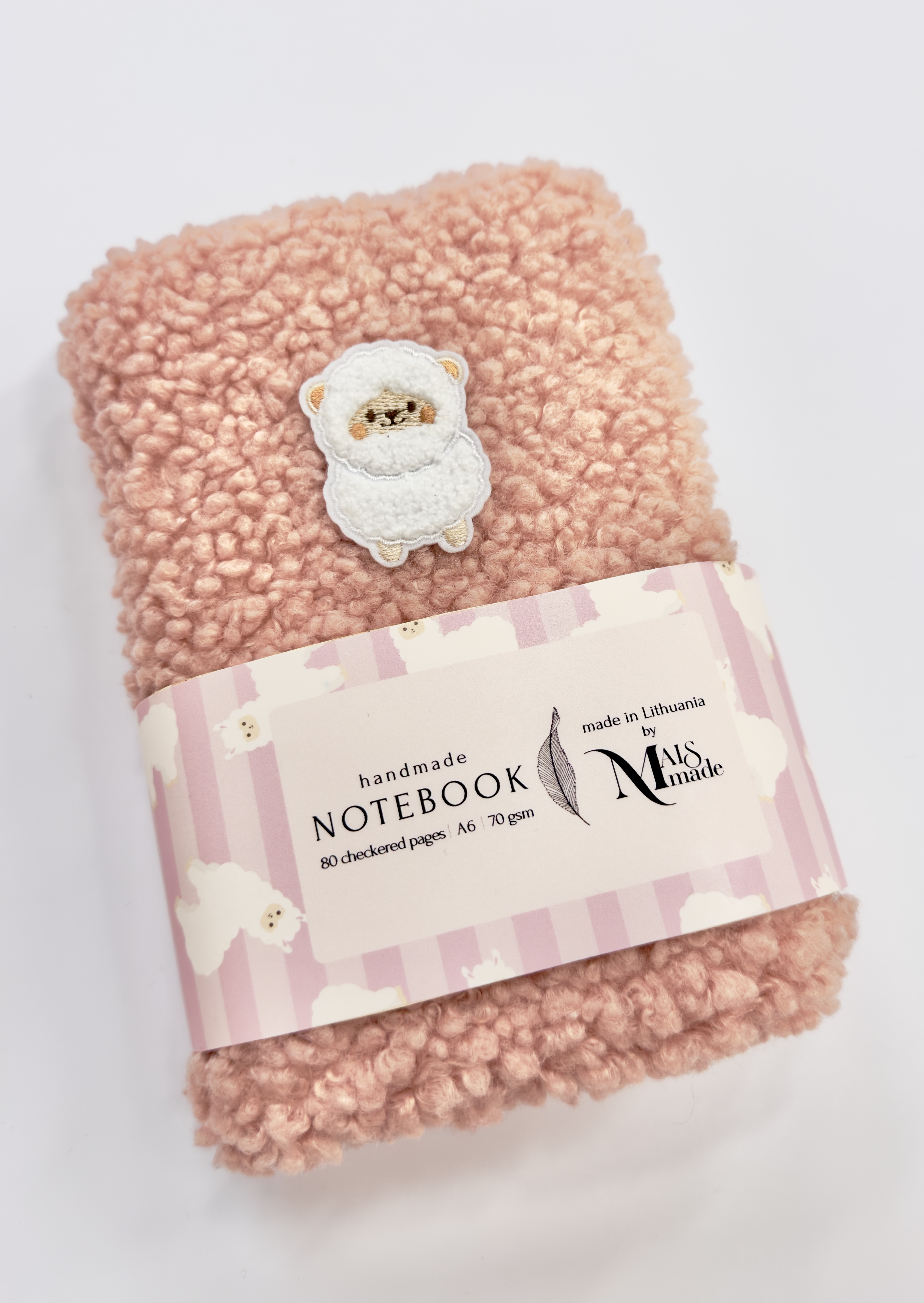 Itin minkšta maža rožinė Teddy užrašų knygelė su avyte MAISMADE