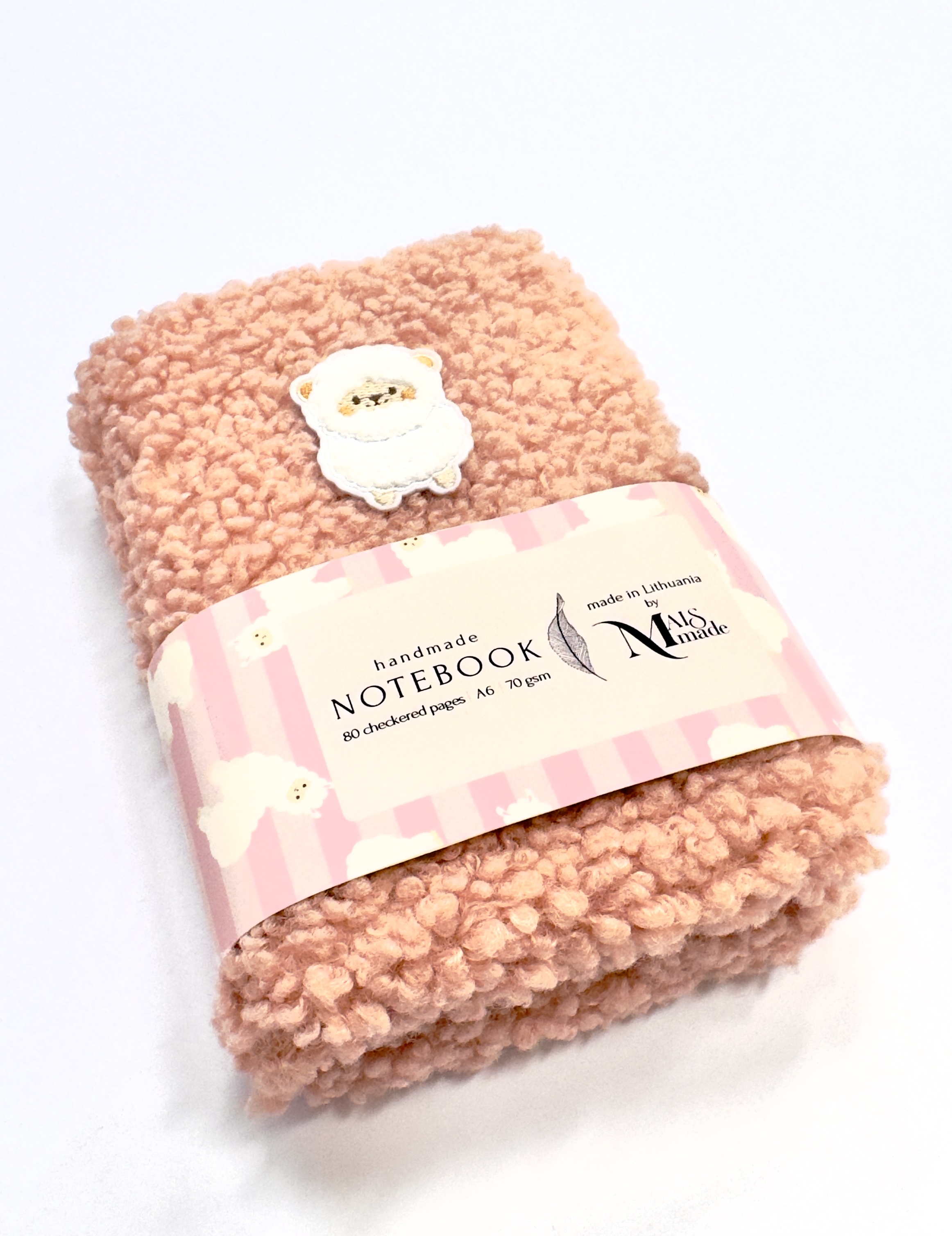 Itin minkšta maža rožinė Teddy užrašų knygelė su avyte MAISMADE