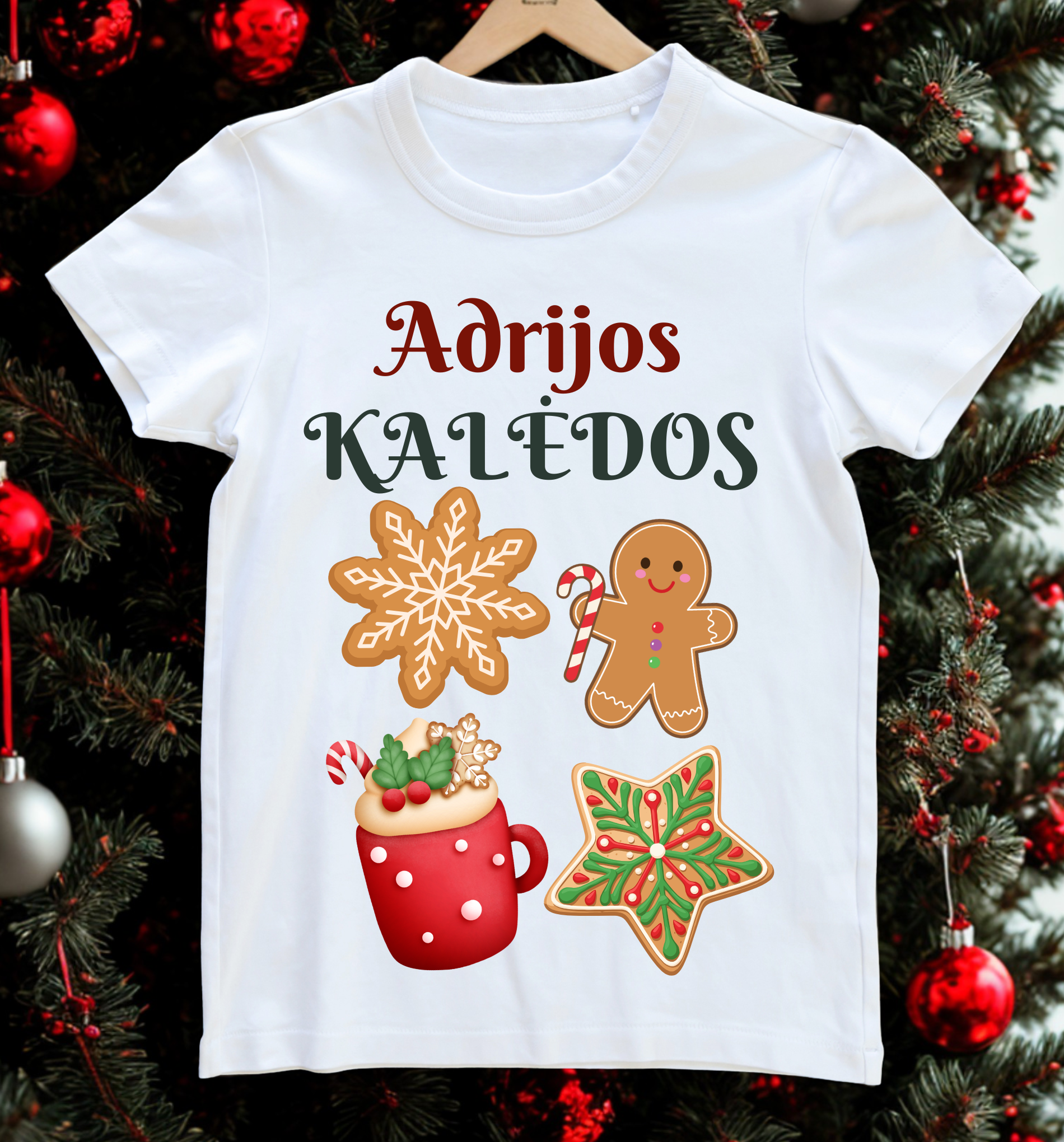 KALĖDŲ SENELIO PAŠTAS. Rinkinys su vardiniais marškinėliais