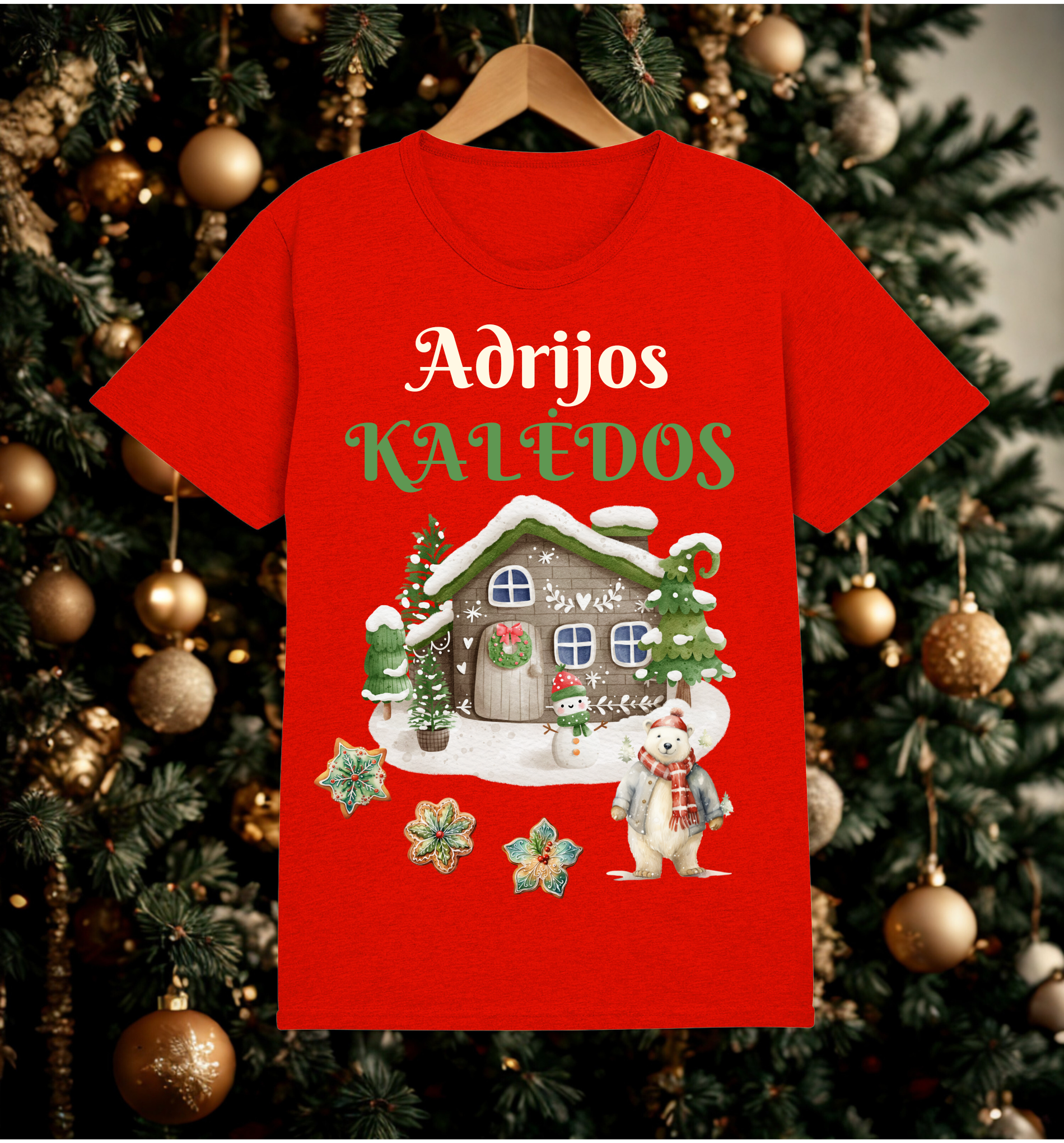 KALĖDŲ SENELIO PAŠTAS. Rinkinys su vardiniais marškinėliais