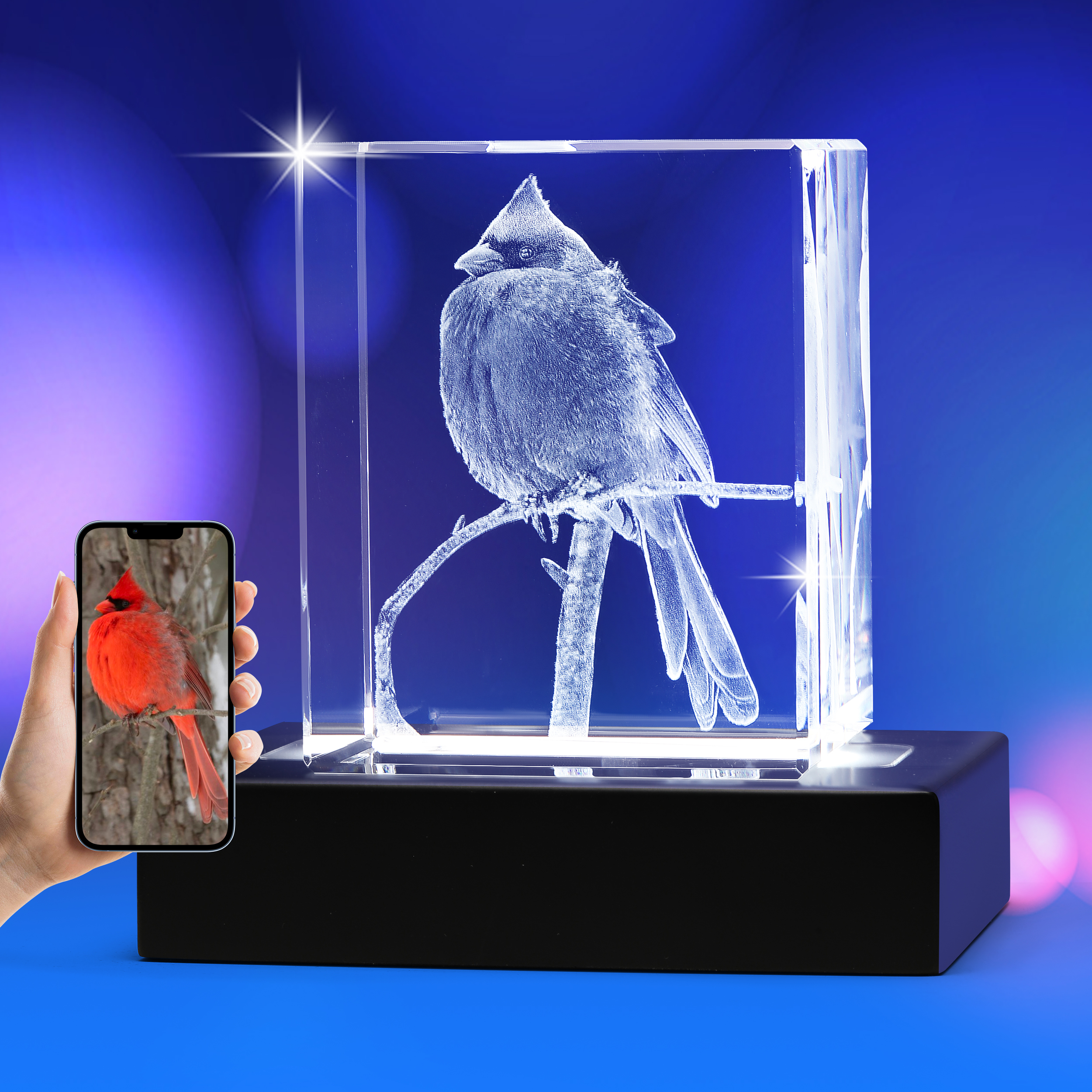 3D Crystal Engraved Keepsakes-Cube Shape