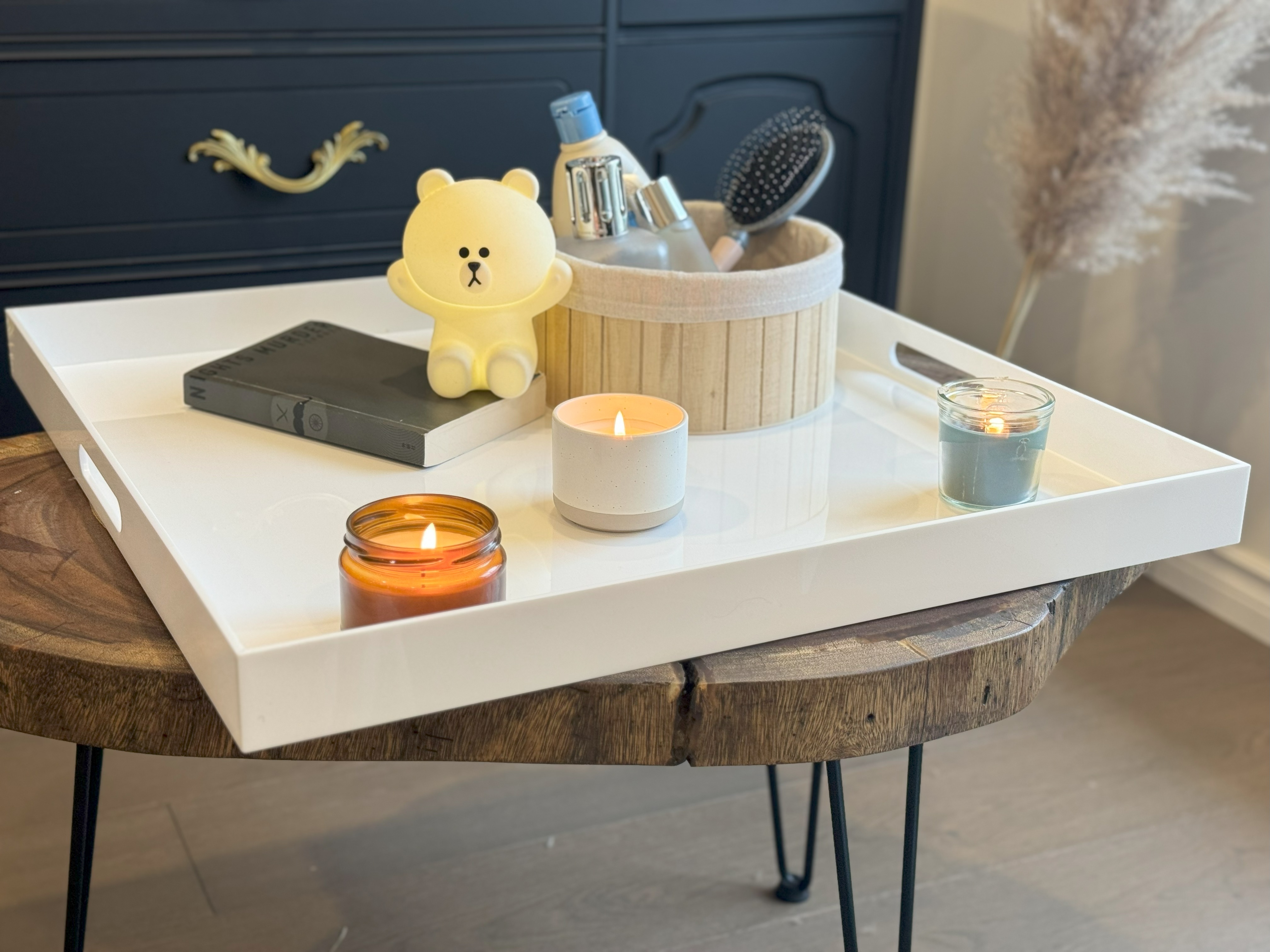 White Serving Tray(KING Size 24*24 Inch)