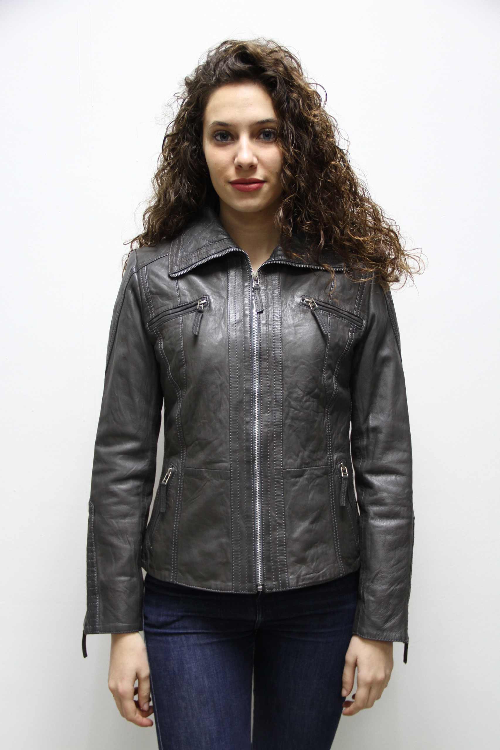 MALADETA - CAZADORA MUJER NAPA GRIS