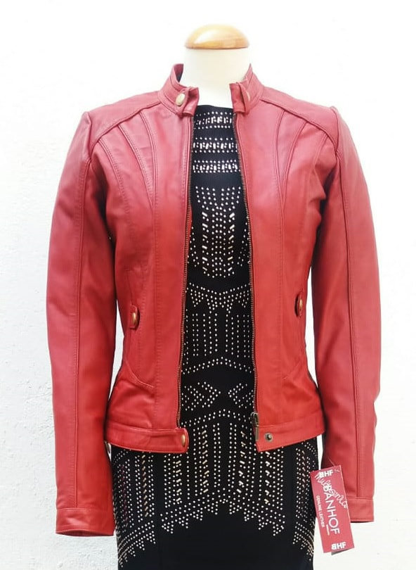 CONE - CAZADORA MUJER NAPA ROJA