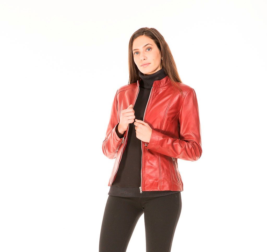 CHAPAYEVA - CAZADORA MUJER NAPA ROJA