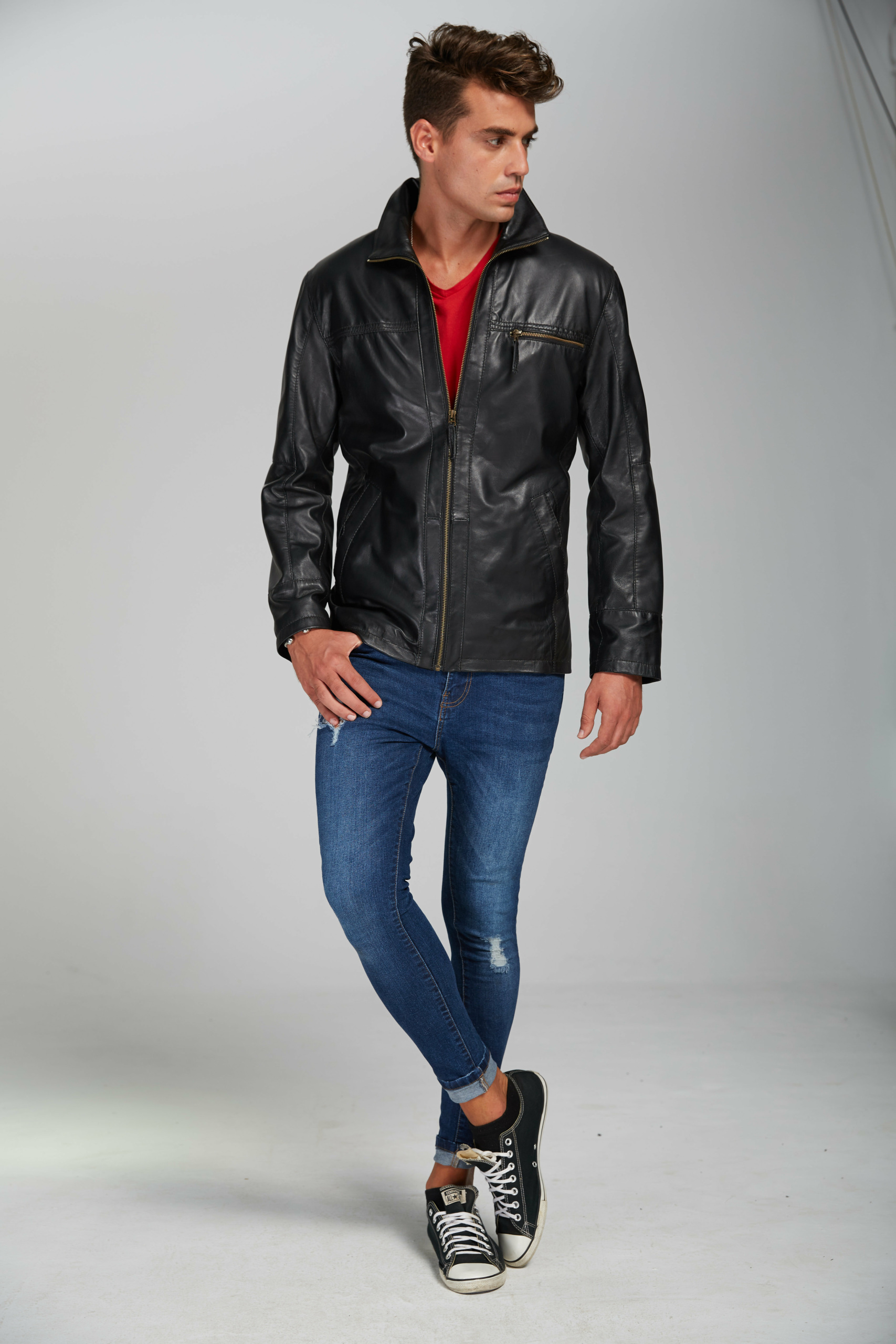 JUCAR - CAZADORA HOMBRE NAPA NEGRO