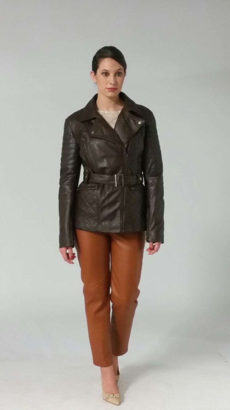 TELENO - CAZADORA MUJER NAPA COLOR MARRON