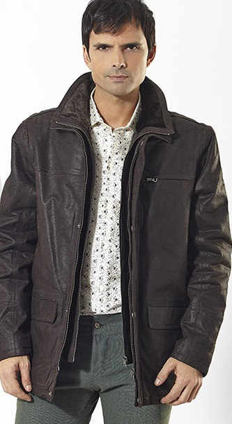 ANGEL - CHAQUETON HOMBRE MARRON CUELLO INTERIOR DESMONTABLE