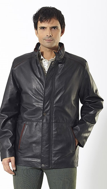 5216 - CHAQUETON HOMBRE PIEL NAPA NEGRO