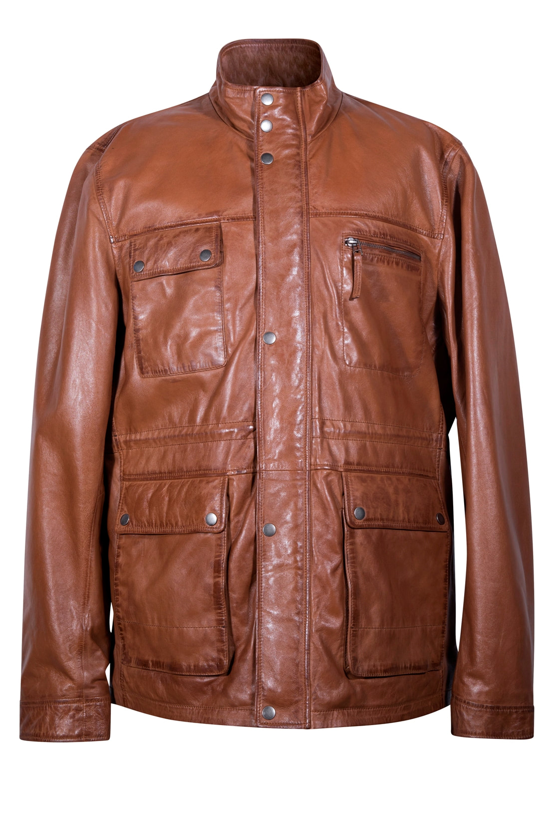4136 - CHAQUETON HOMBRE MARRON MULTIBOLSILLO