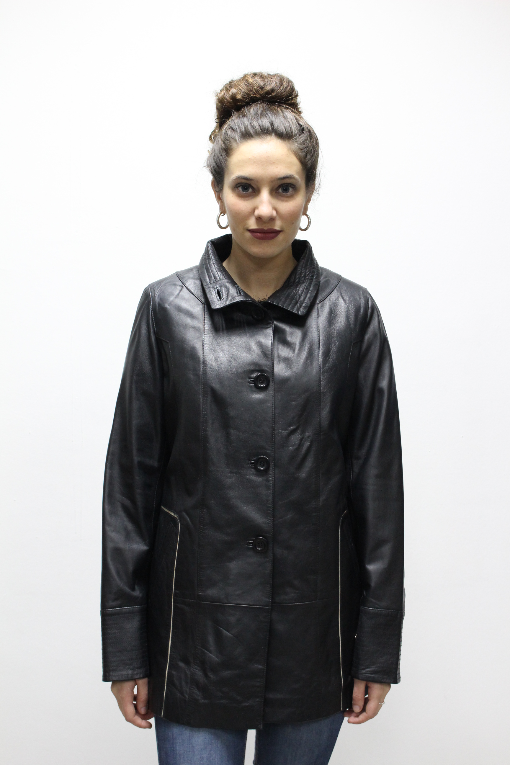VELETA - CHAQUETA MUJER NAPA NEGRA