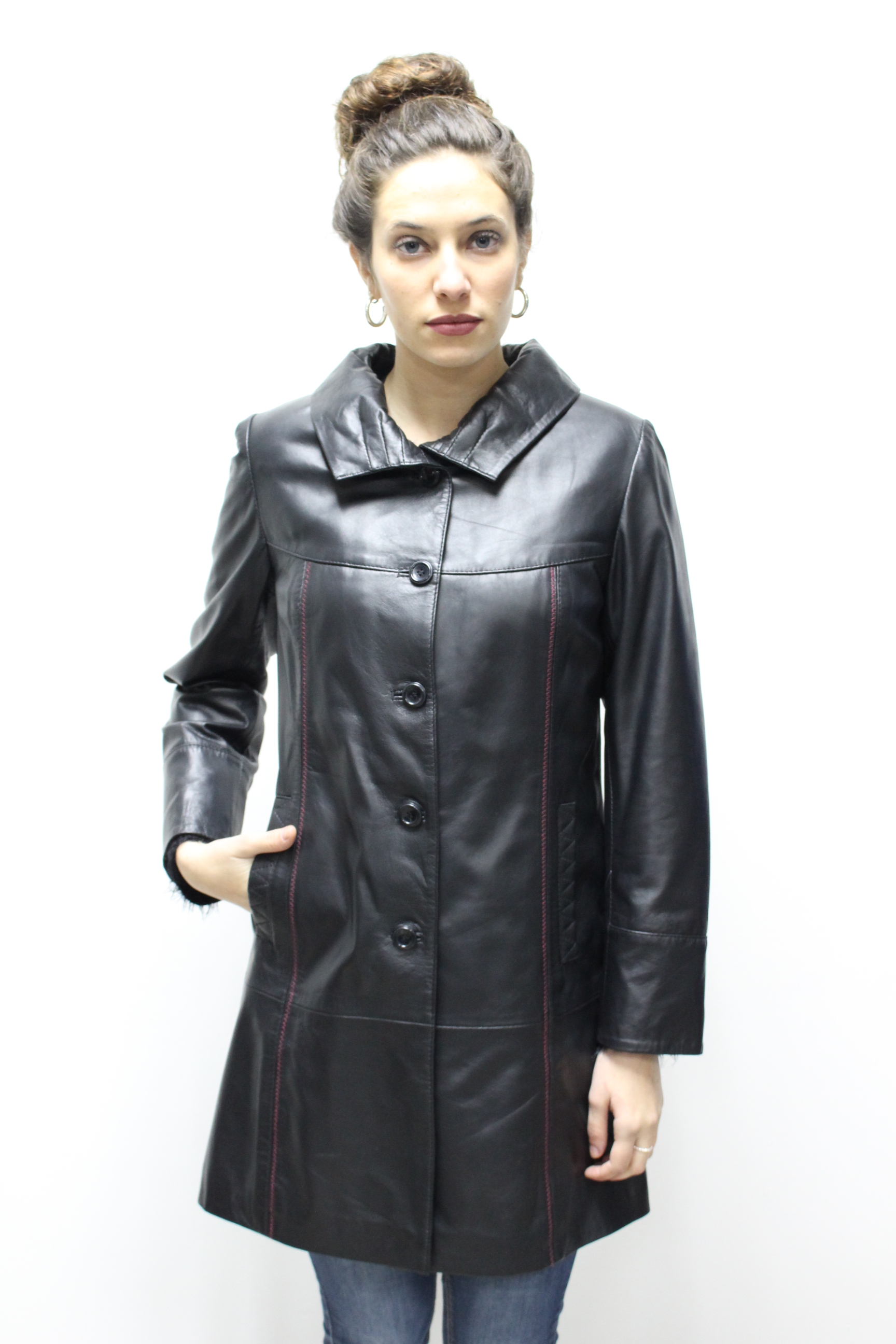 PENALARA - CHAQUETA MUJER NAPA NEGRA