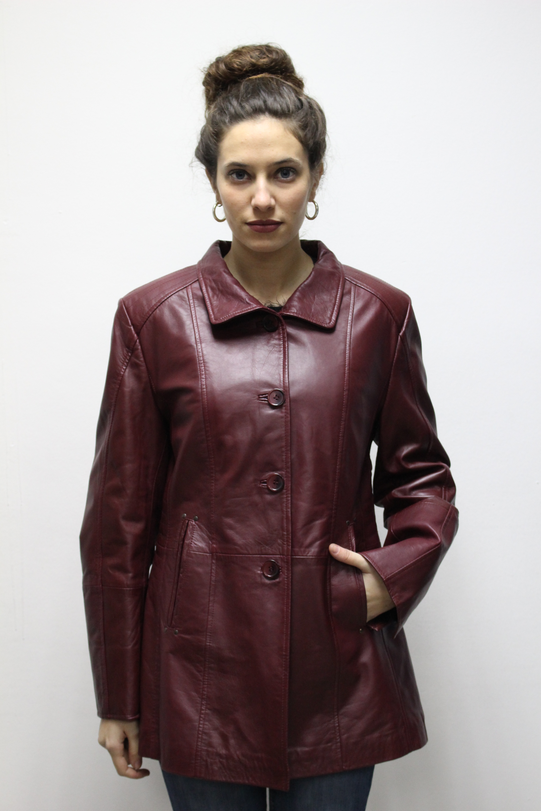 TORRECERREDO - CHAQUETA MUJER NAPA GRANATE