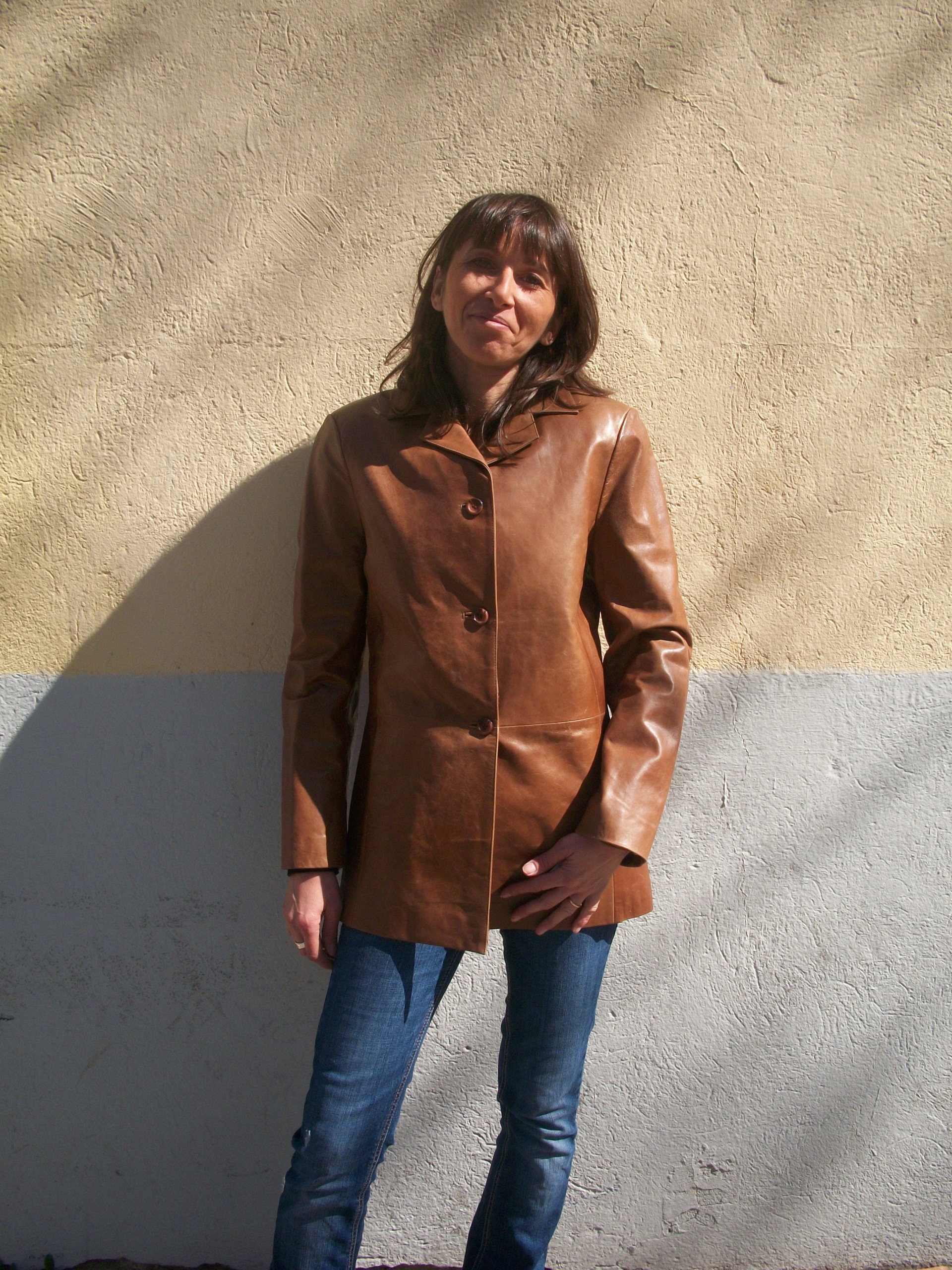 NORI KANG - CHAQUETA MUJER NAPA MARRON CLARO