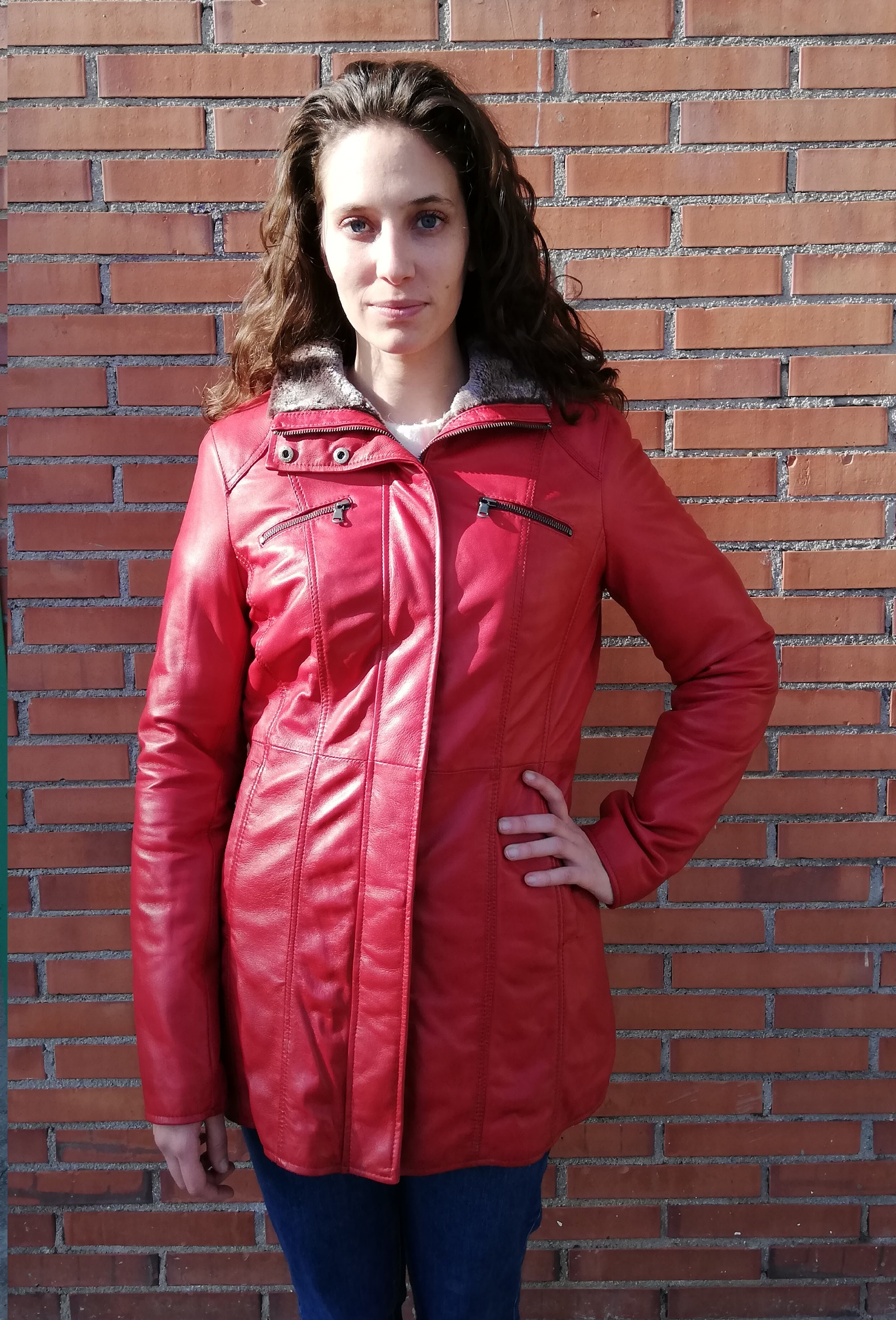 BEATRIZ CHAQUETON ROJO MUJER PELO SINTETICO