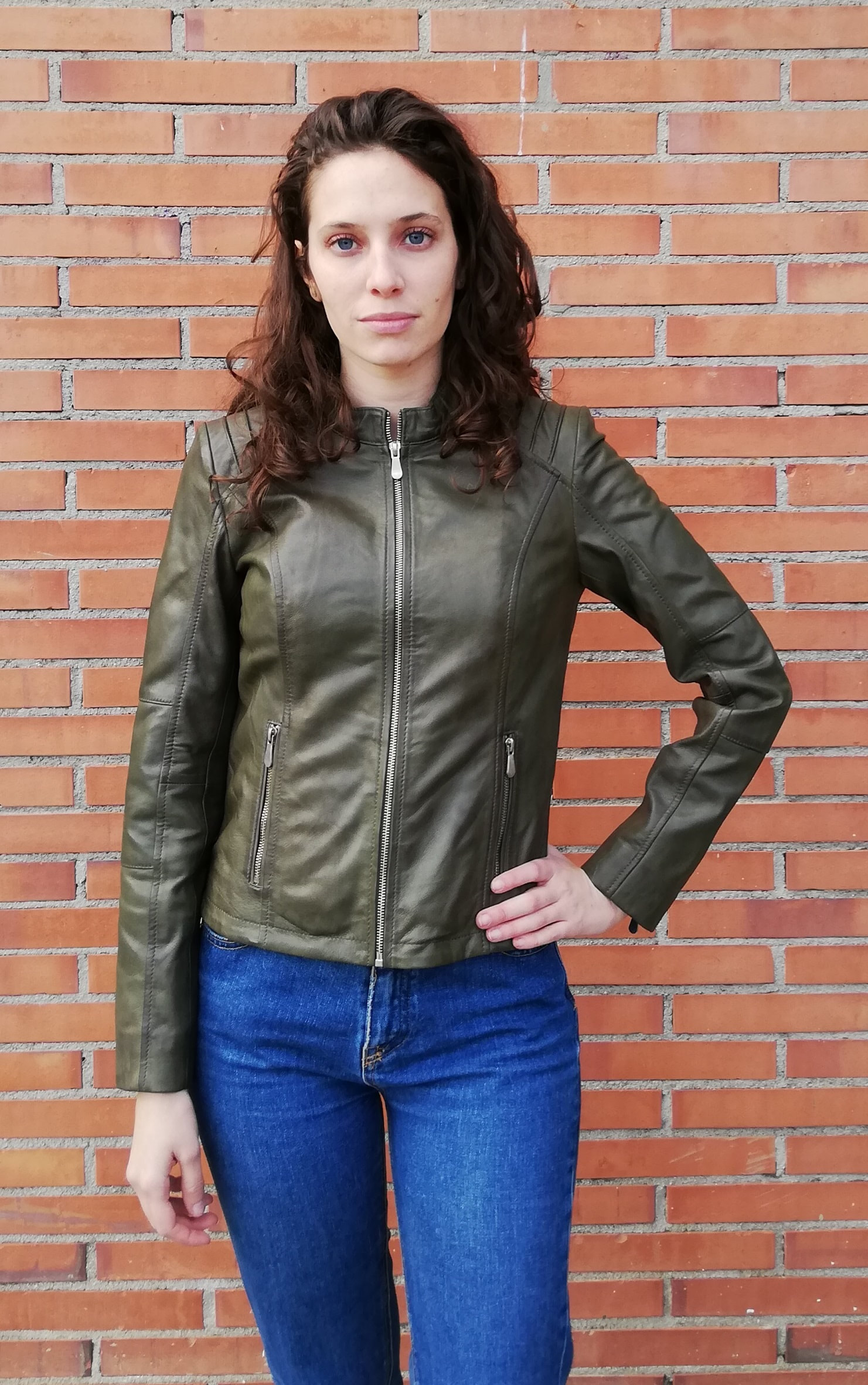 1802 - CHAQUETA NAPA VERDE