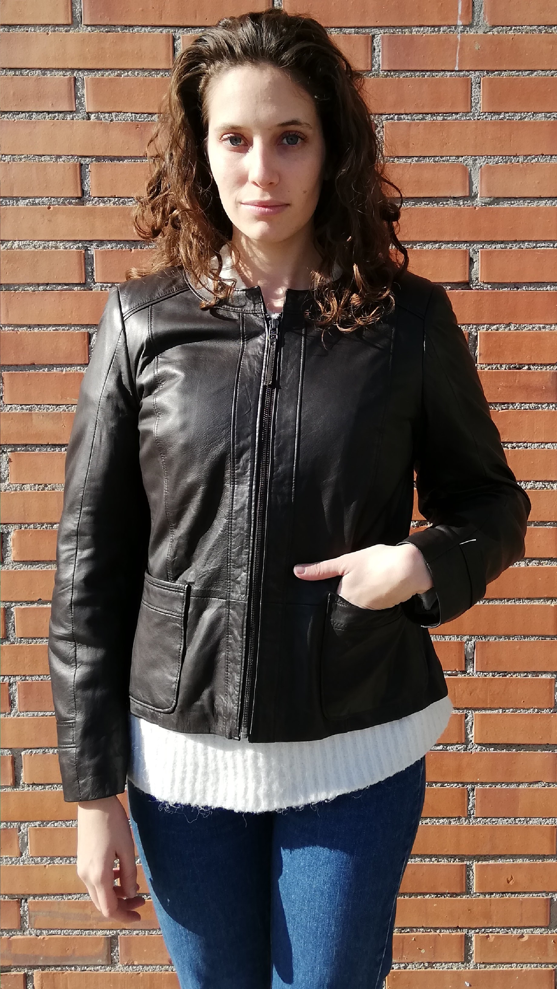 LEILA - CHAQUETA MUJER NAPA MARRON