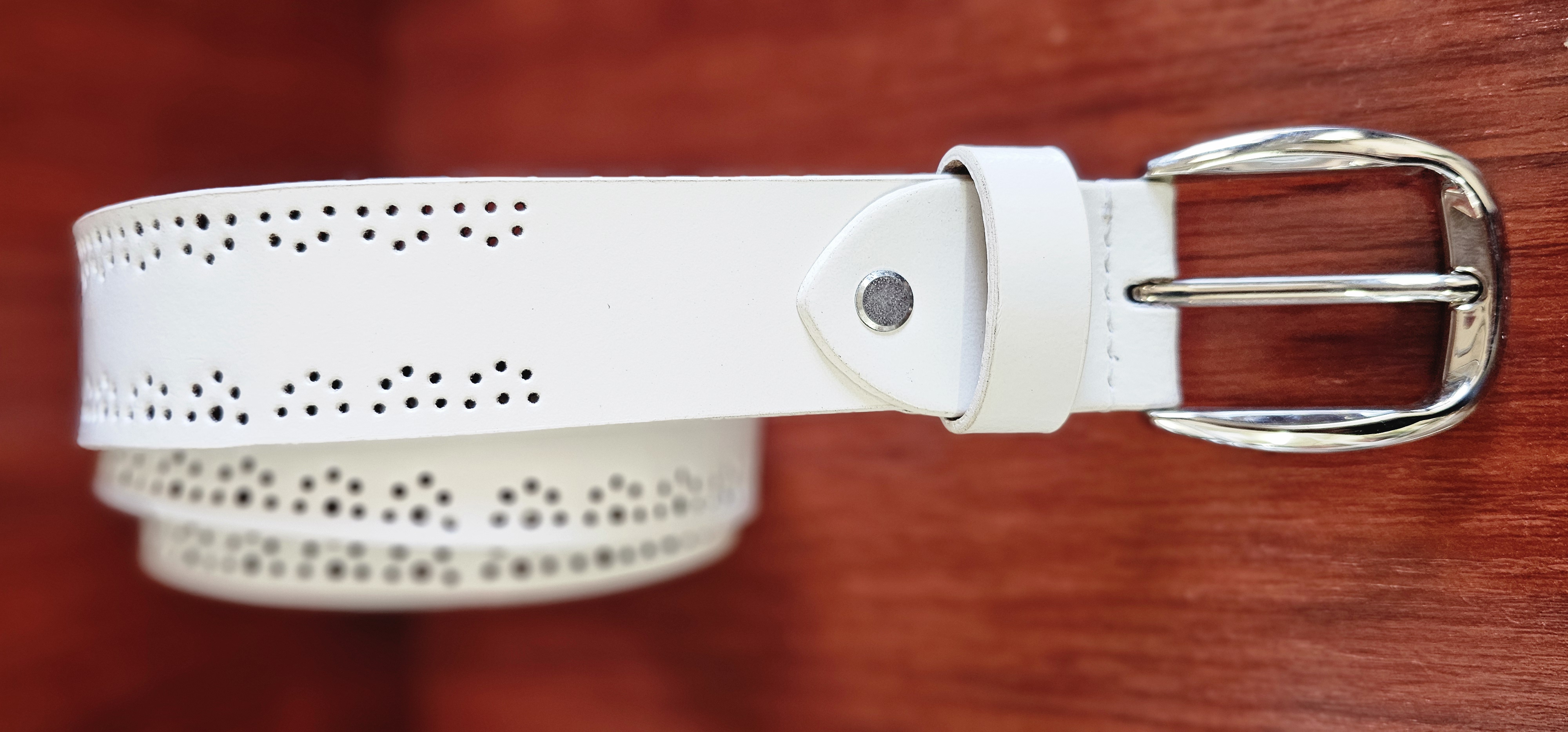 Cinturón blanco mujer para tejanos