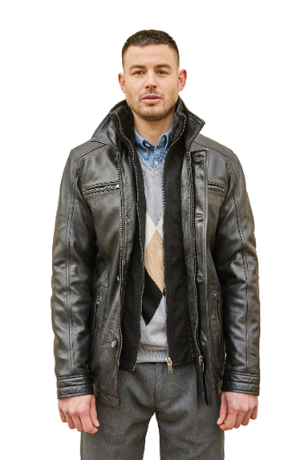 21153 - Chaqueta de cuero negro