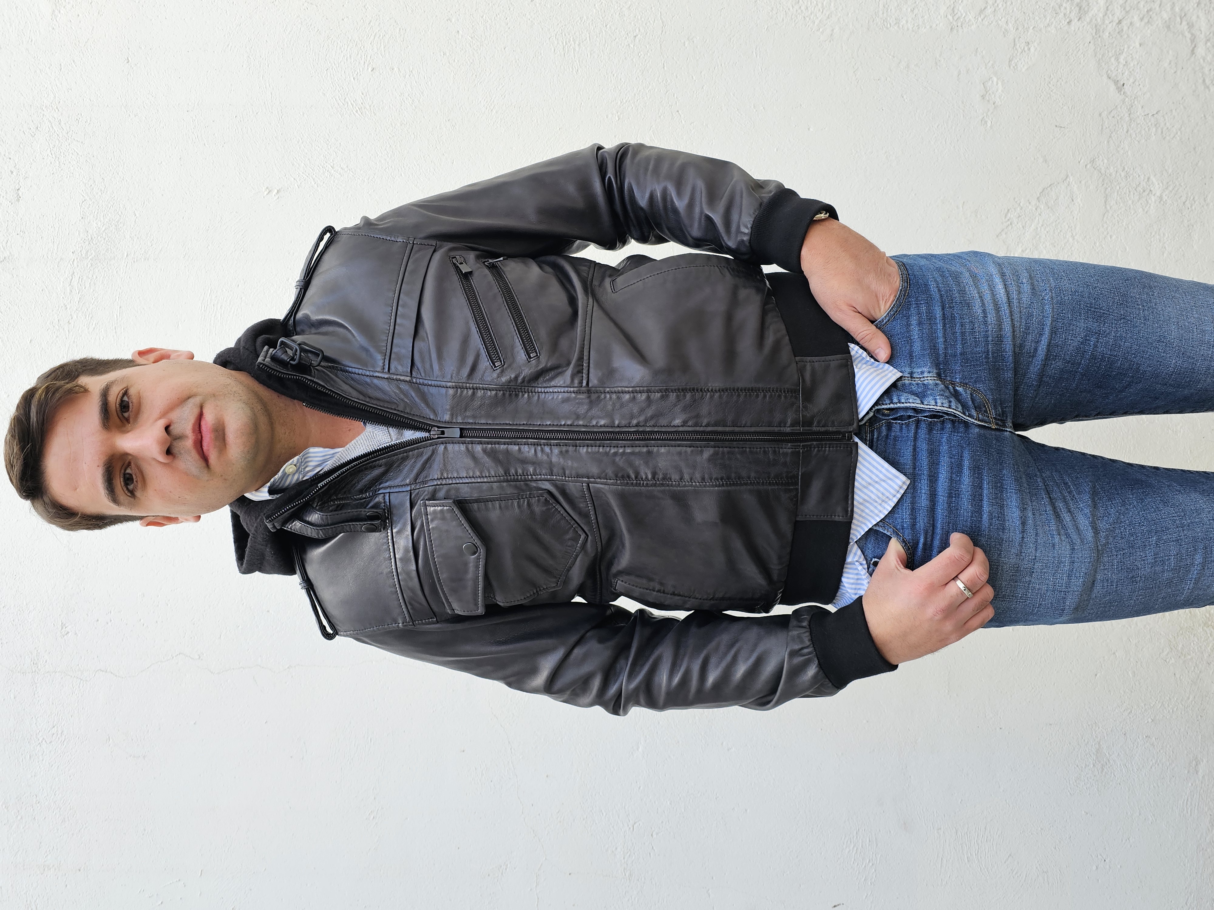 3605  - KEVIN - CAZADORA HOMBRE EN NEGRO