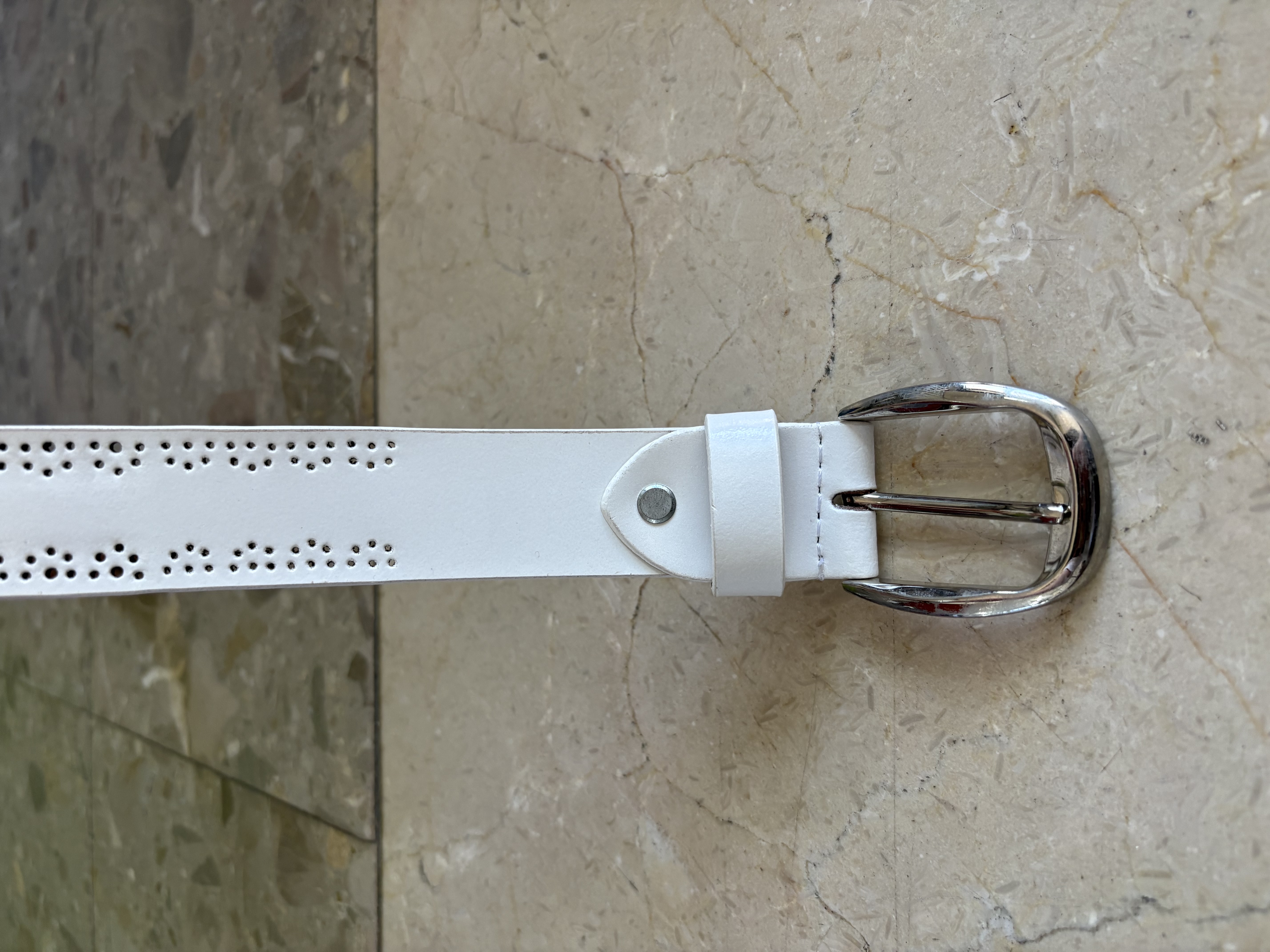 Cinturón blanco mujer para tejanos