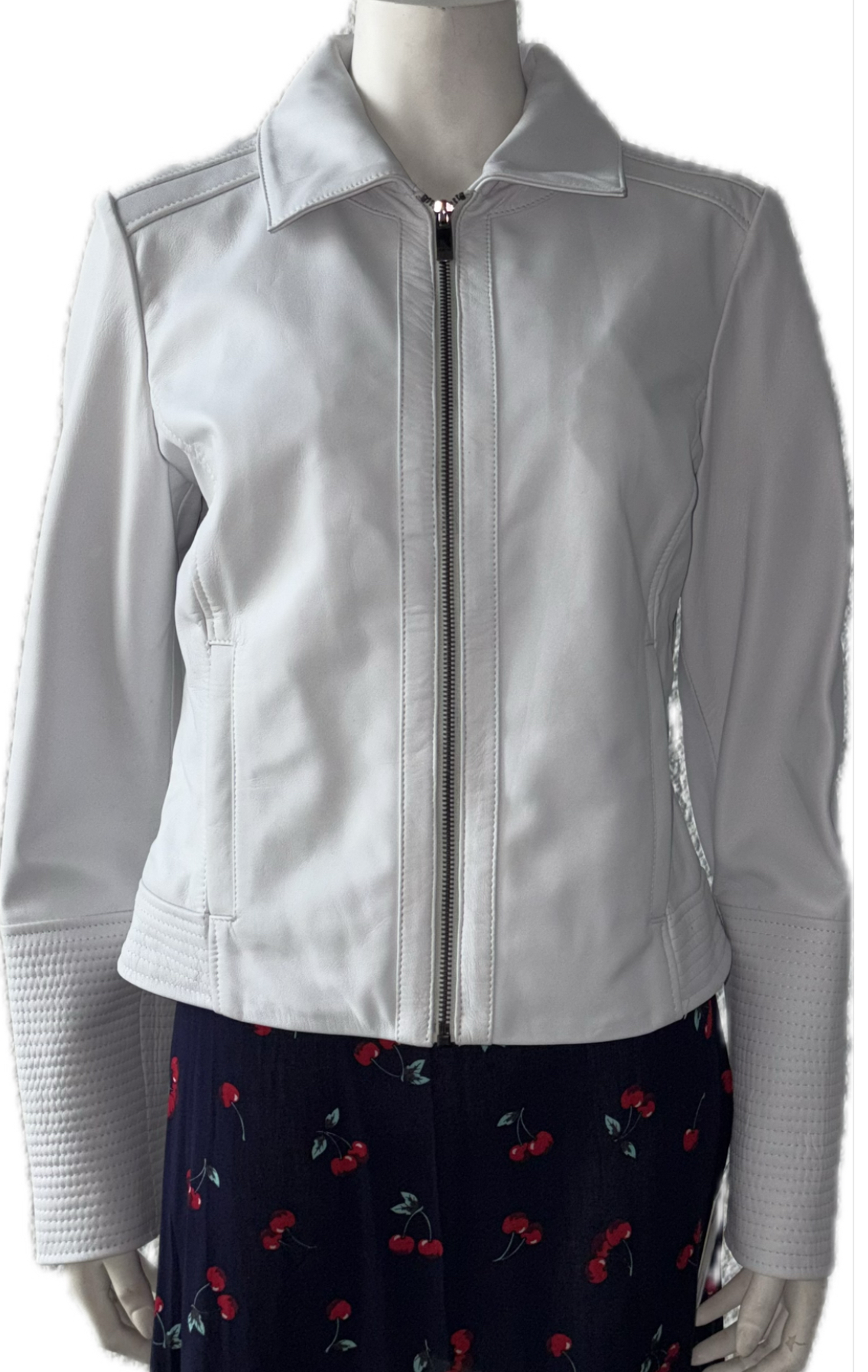 6556 - Chaqueta de cuero blanca