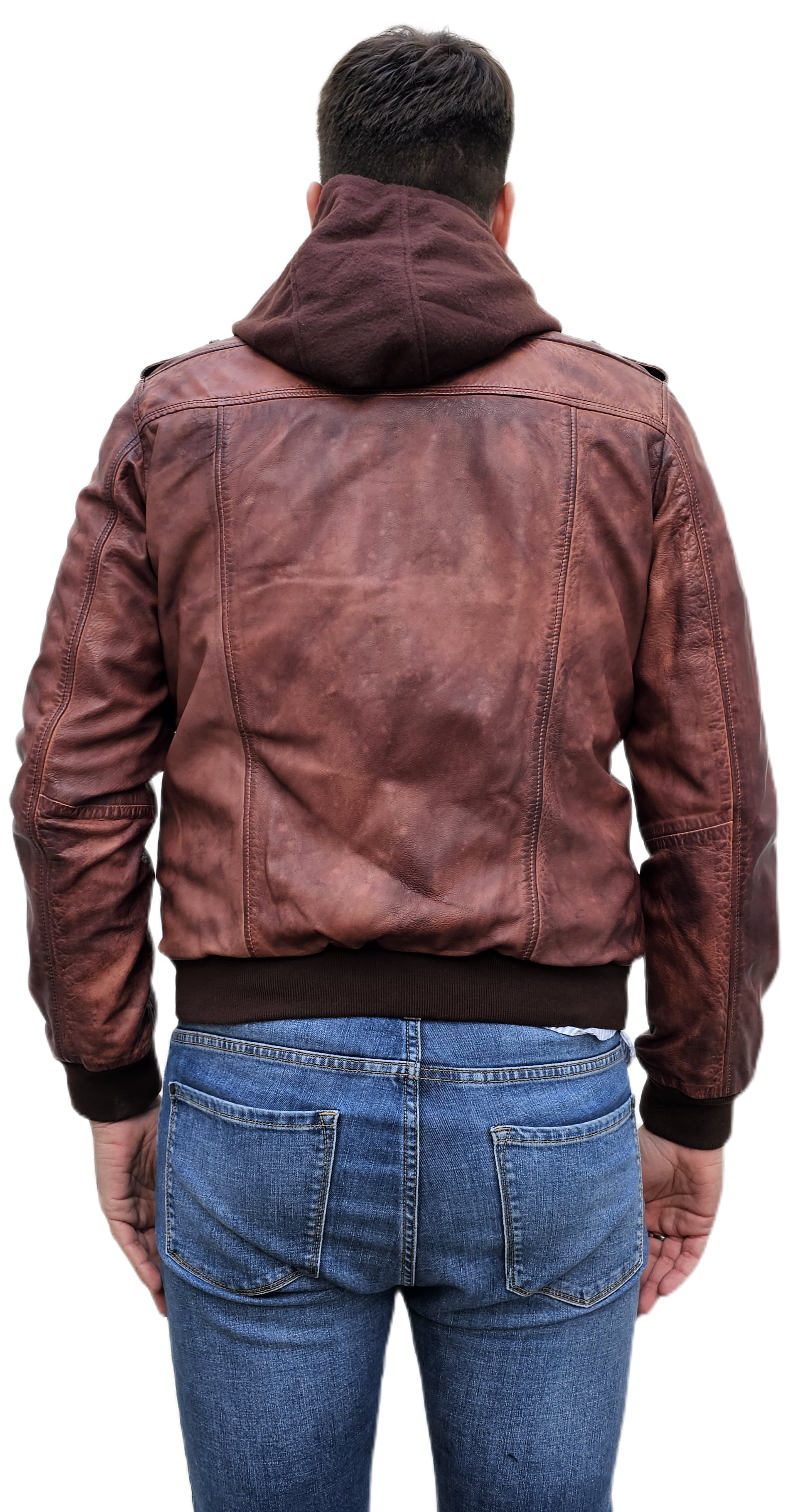 33605 - Chaqueta de cuero marrón
