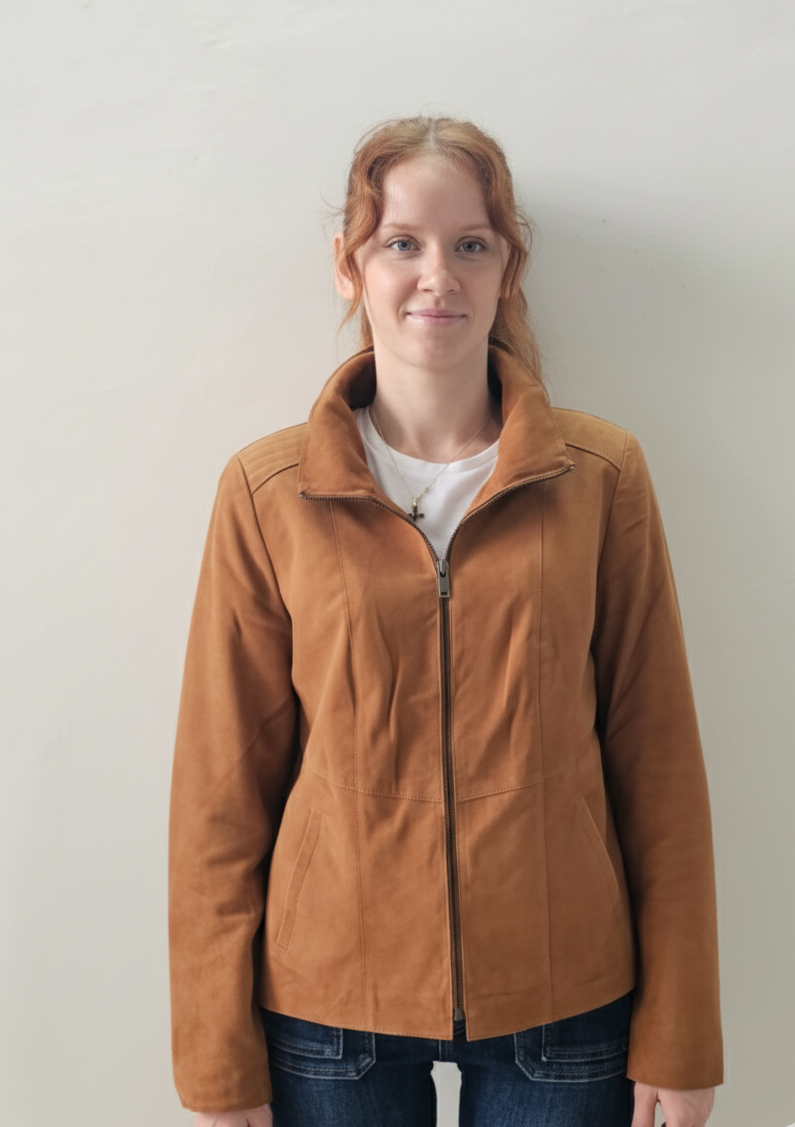 Chaqueta de gamuza marrón