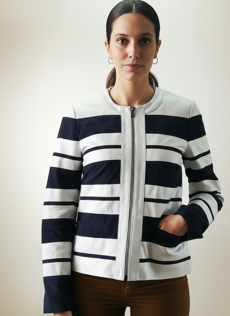 2056 - Chaqueta de rayas blancas y negras