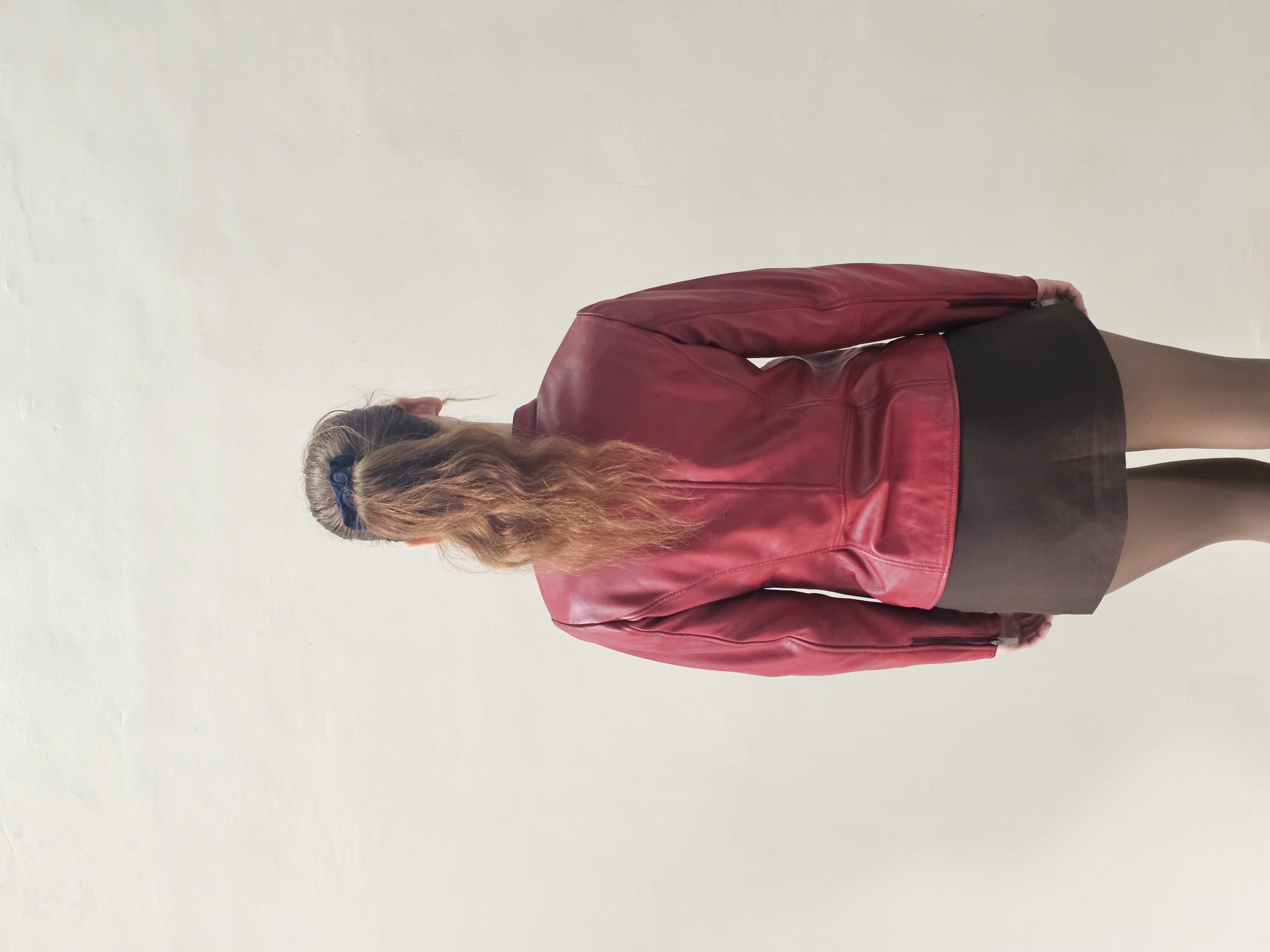 0118 - Chaqueta de cuero roja