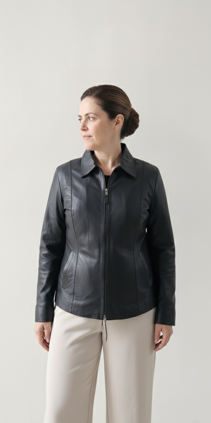 Petunia - Chaqueta de cuero negra