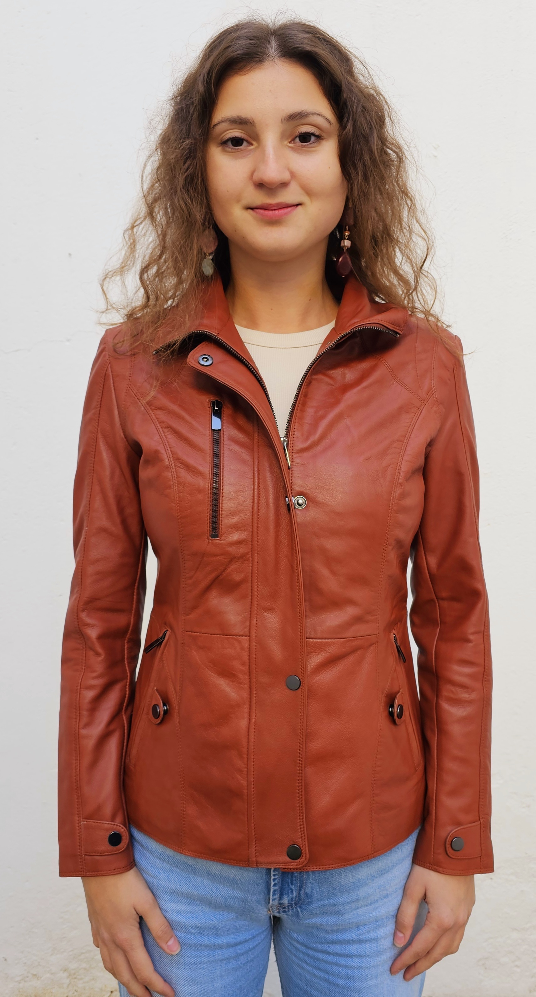 Roxan 31004 Chaqueta de cuero marrón
