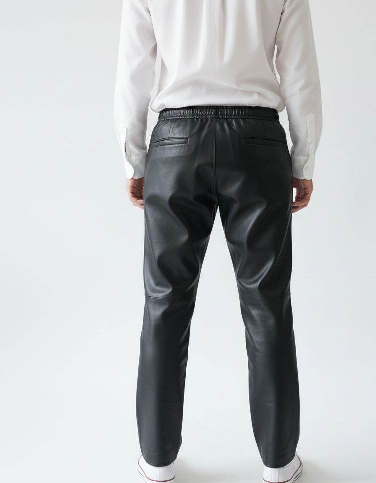 ADA -PANTALON NAPA NEGRO CINTURA ANCHA ELASTICA