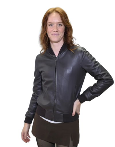 016 - Bomber de cuero marron