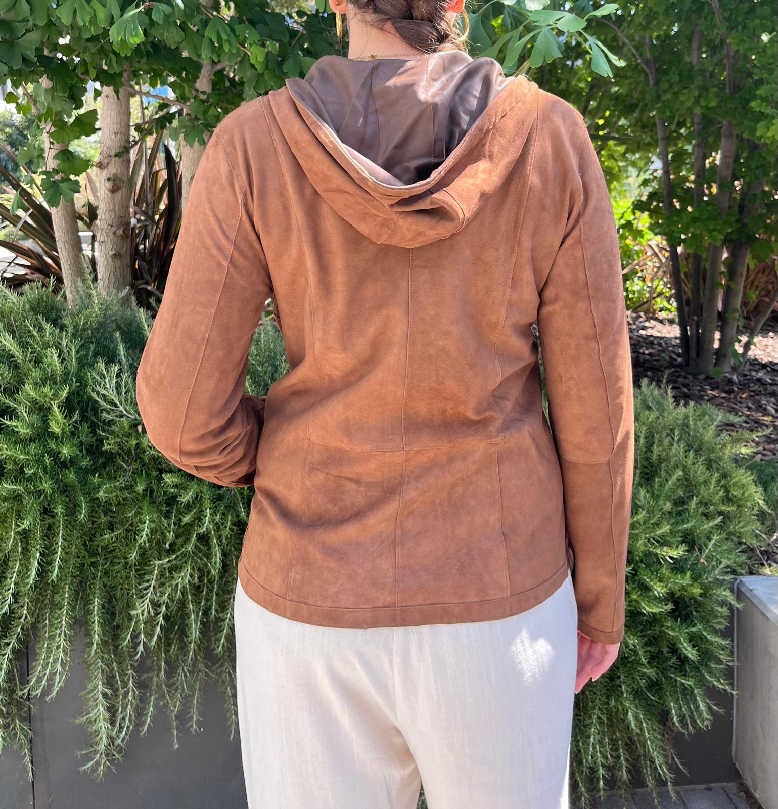 Flor - Chaqueta de ante marrón