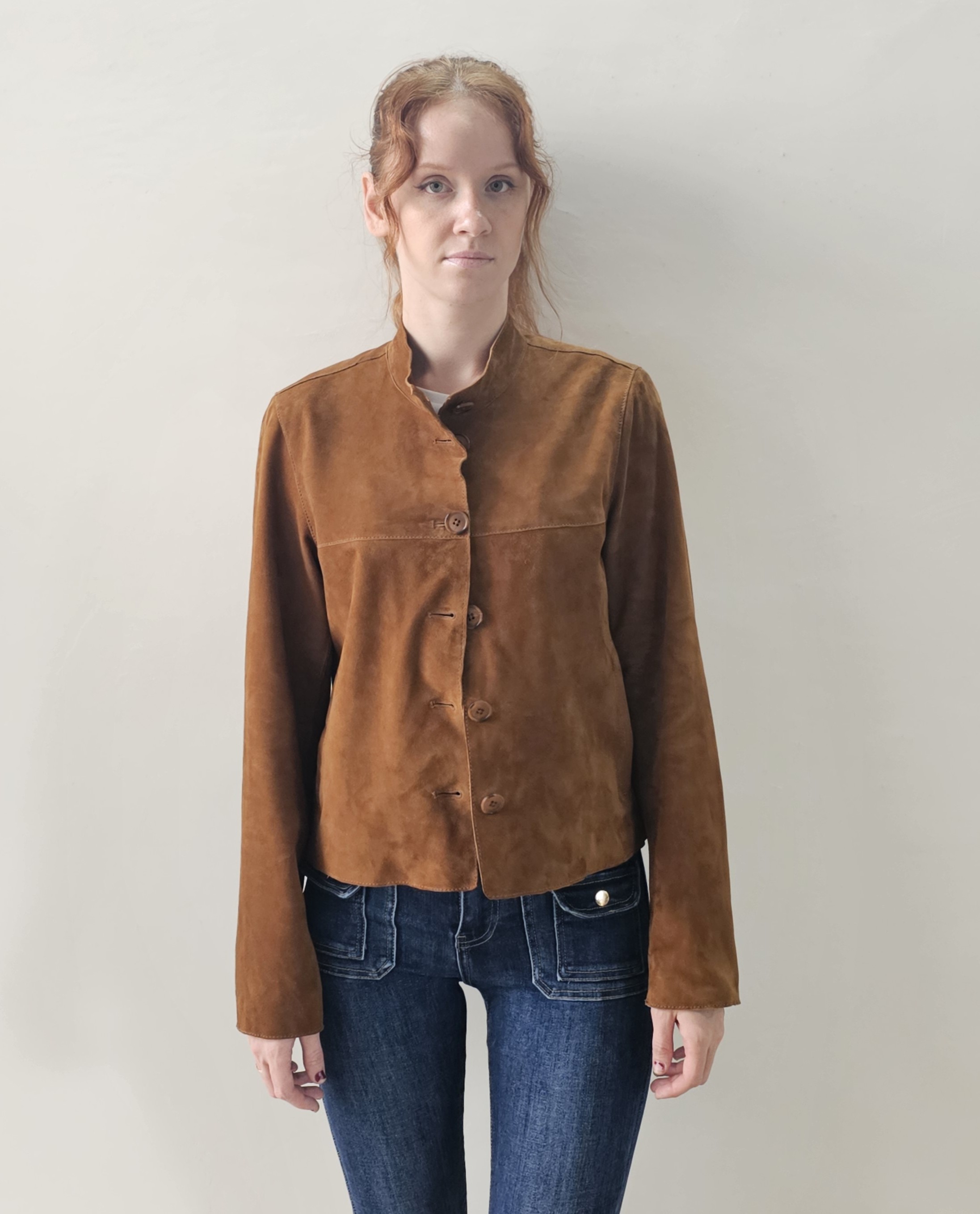 118- Chaqueta de ante camel