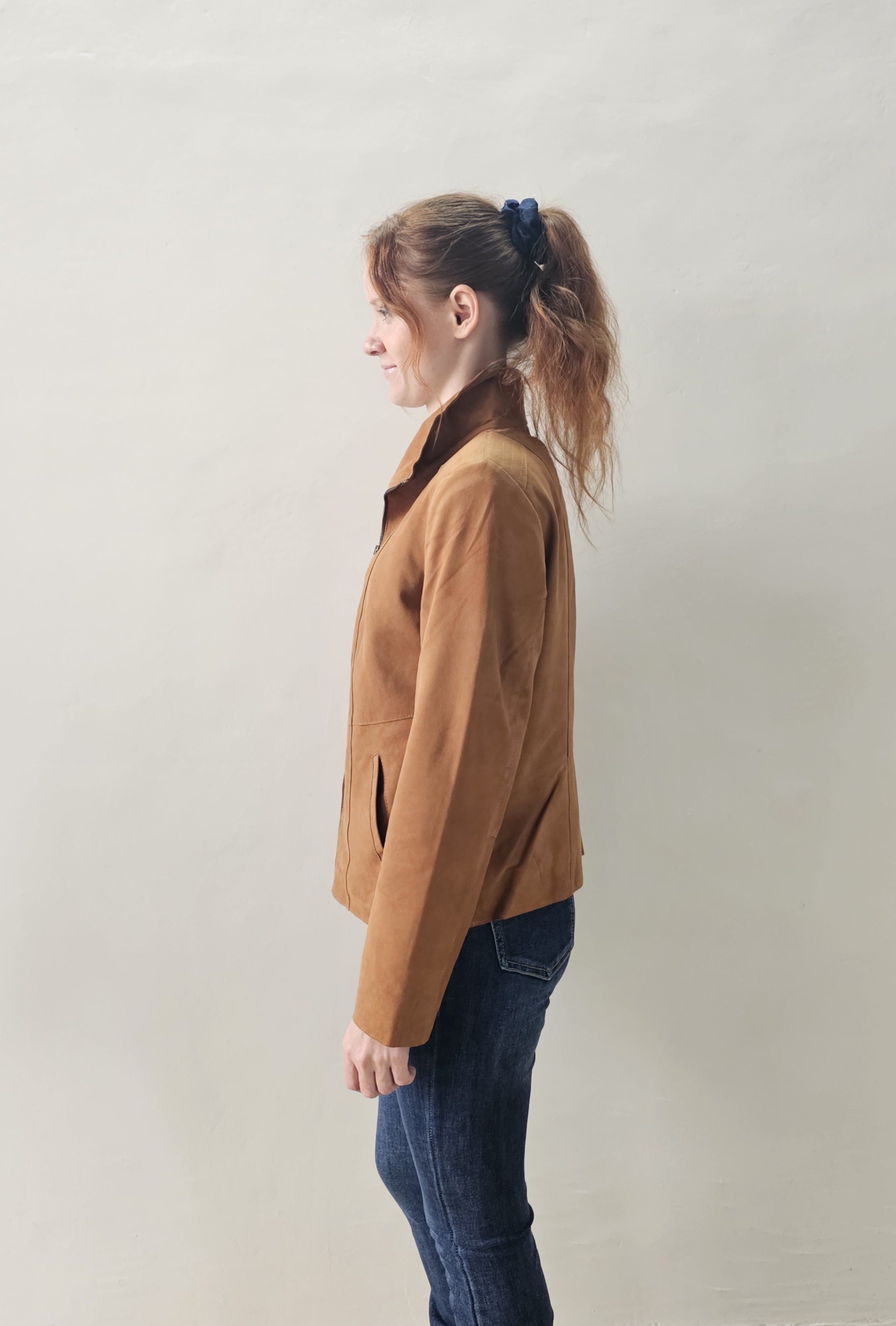 Chaqueta de gamuza marrón