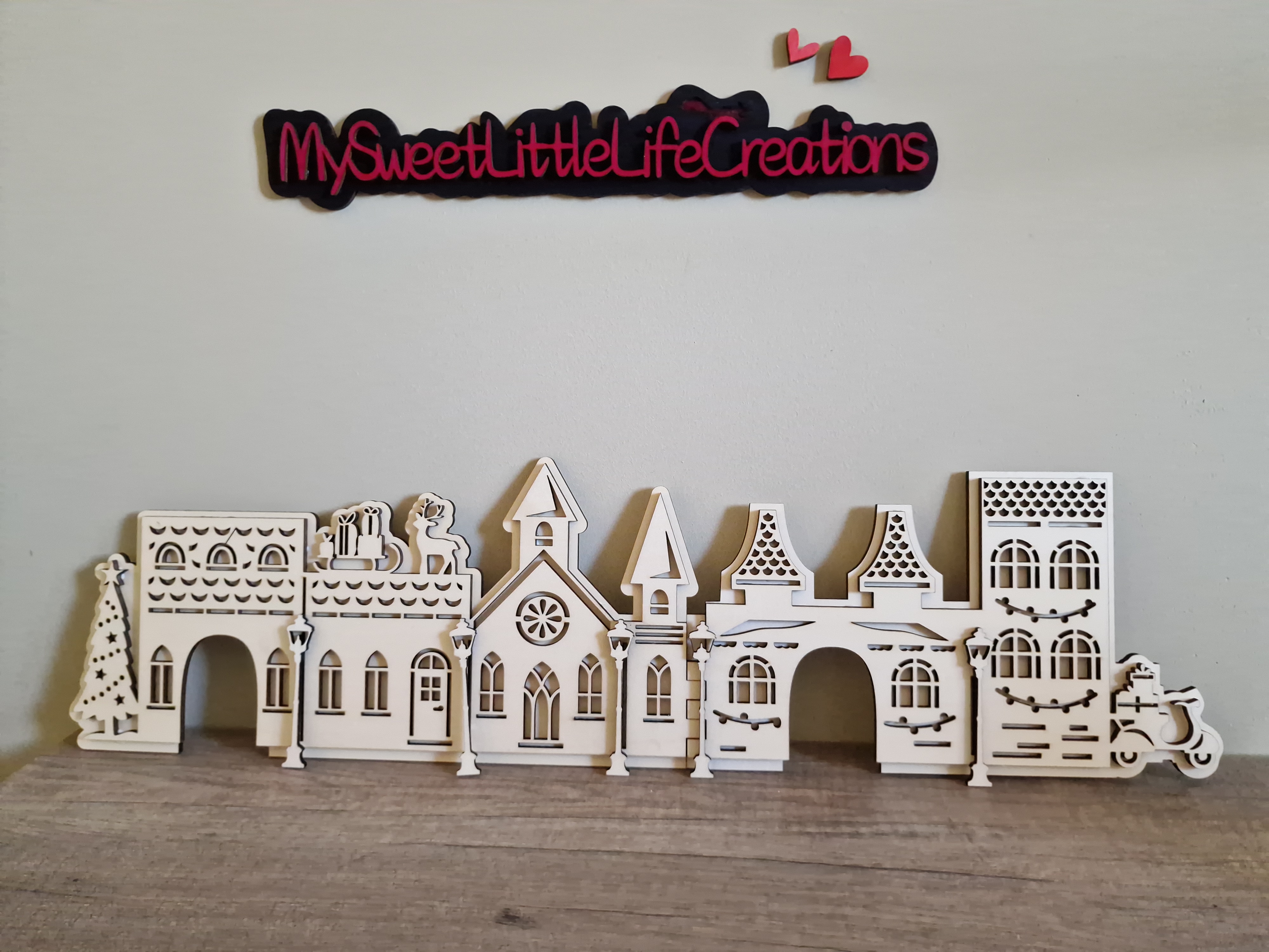 Kerstdorp achterwand