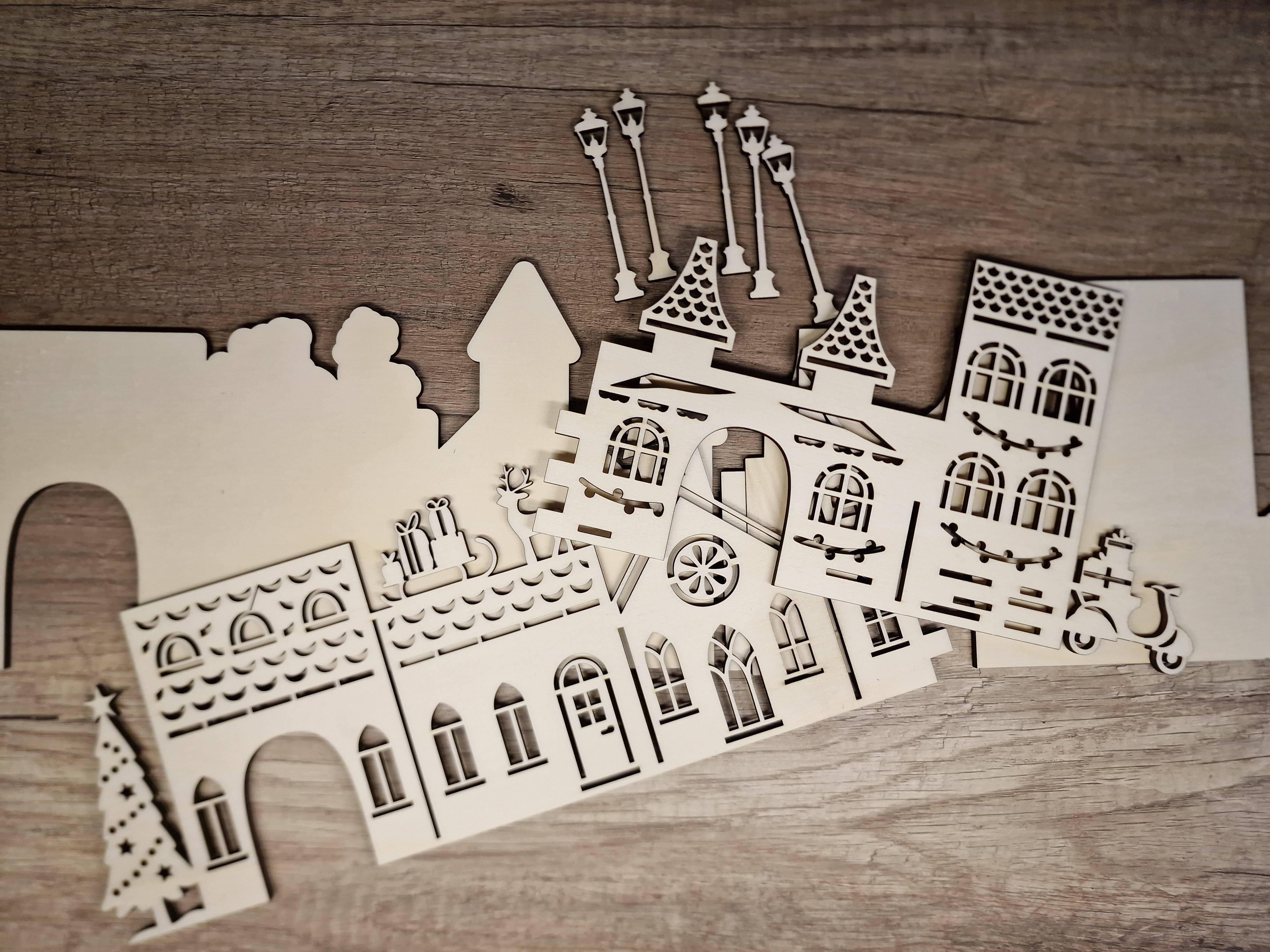 Kerstdorp achterwand