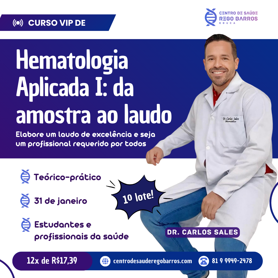 Curso Hematologia Aplicada I: da amostra ao laudo
