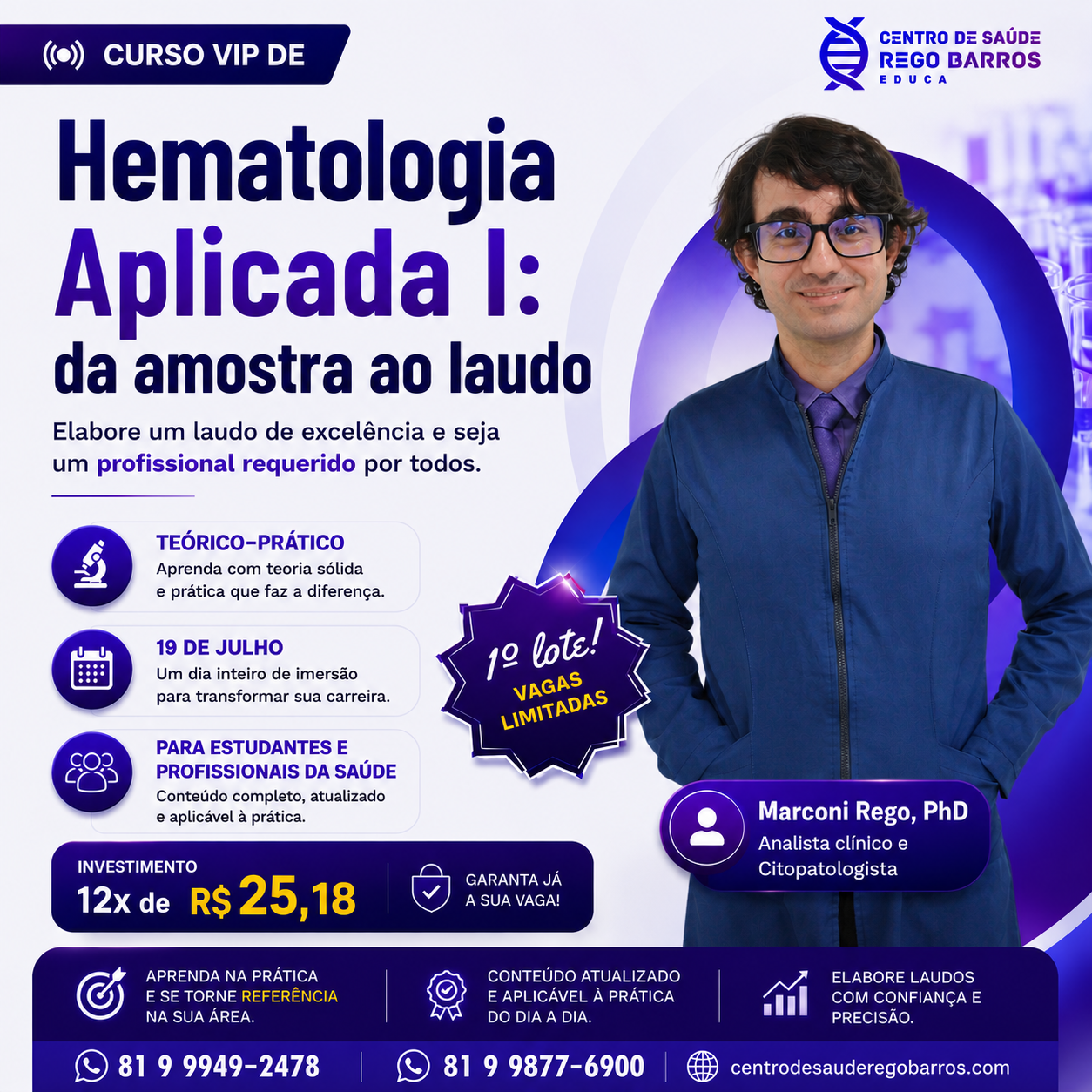 Curso de Hematologia Aplicada I: da amostra ao laudo