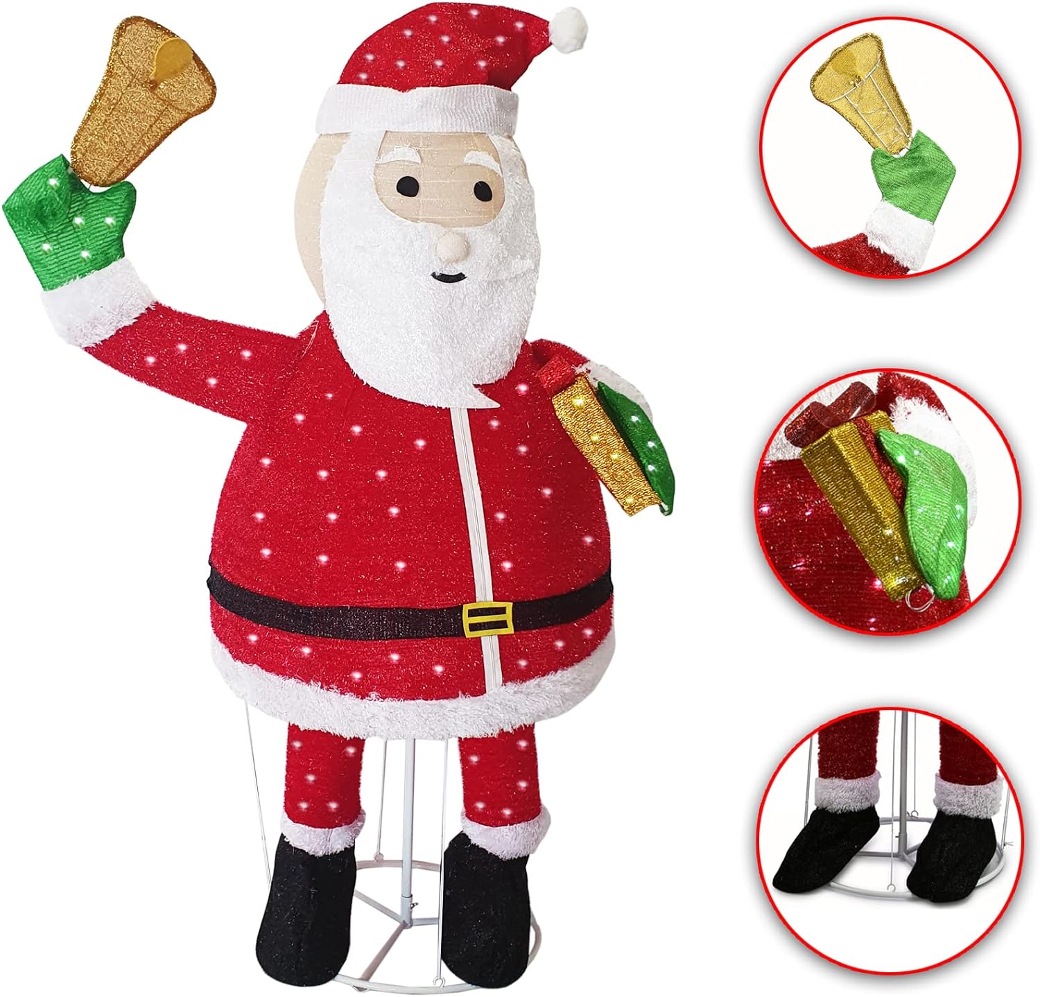 DMS LED Weihnachtsmann Weihnachtsfigur mit 200 LEDs Weihnachtsbeleuchtung - Inkl. Versand