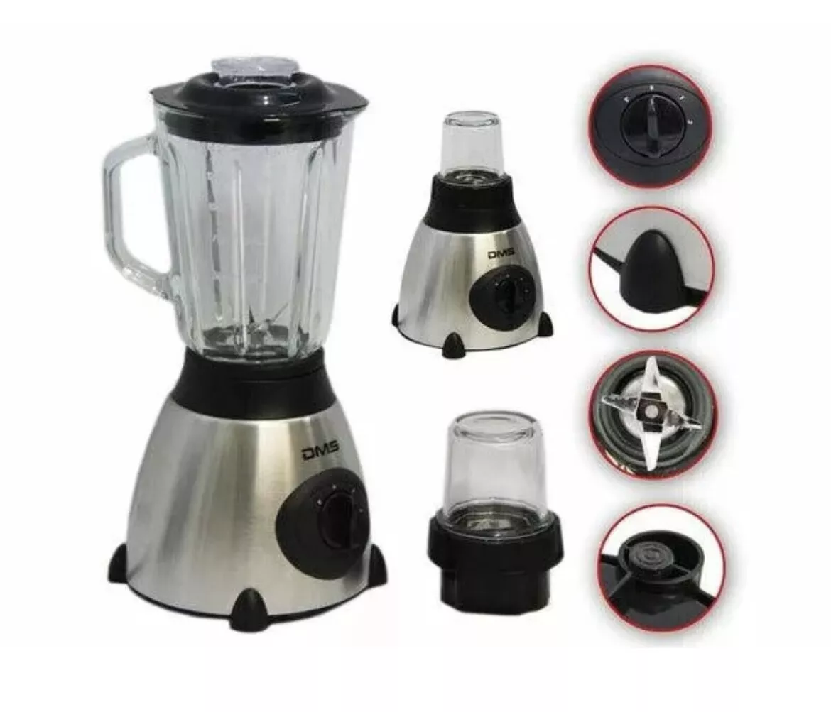 DMS Edelstahl Standmixer Blender Mit Mühle Mixer Smoothie 1,5L Glasbehälter - Inkl. Versand