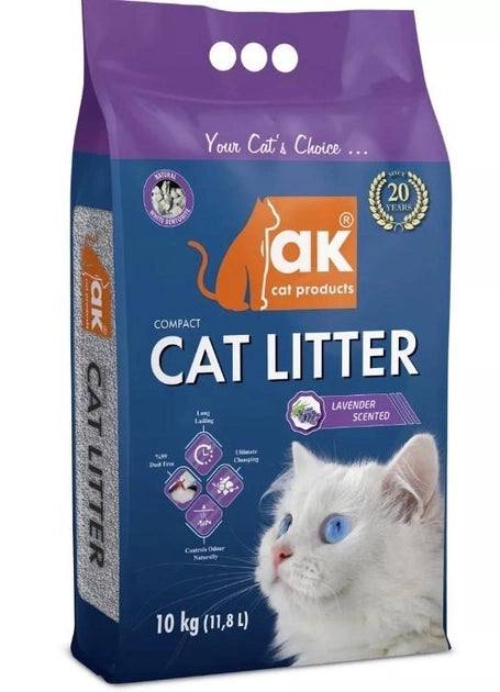 Litière A.K Agglomérante À Grain Fin Parfumée À La Lavande 10 KG