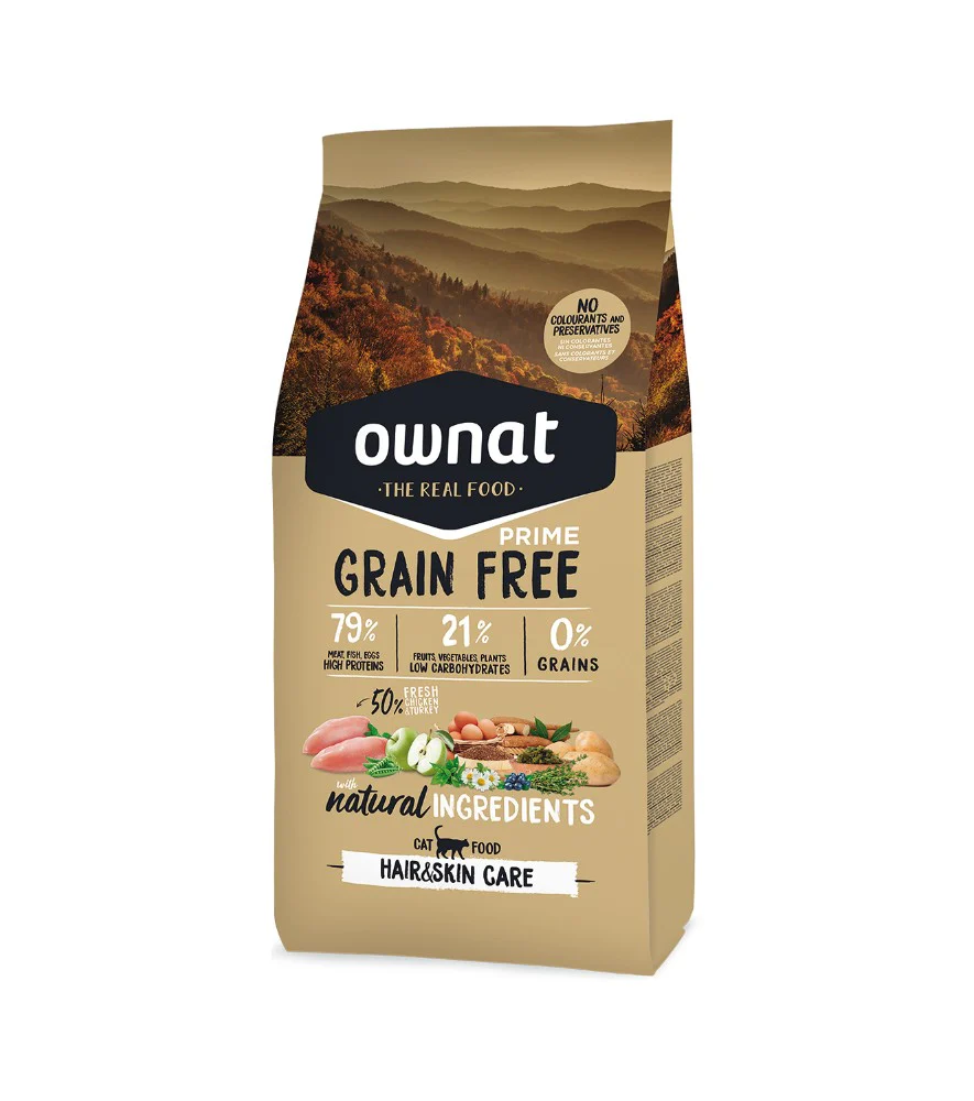OWNAT GRAIN FREE PRIME  (CAT) HAIR&SKIN 3 Kg