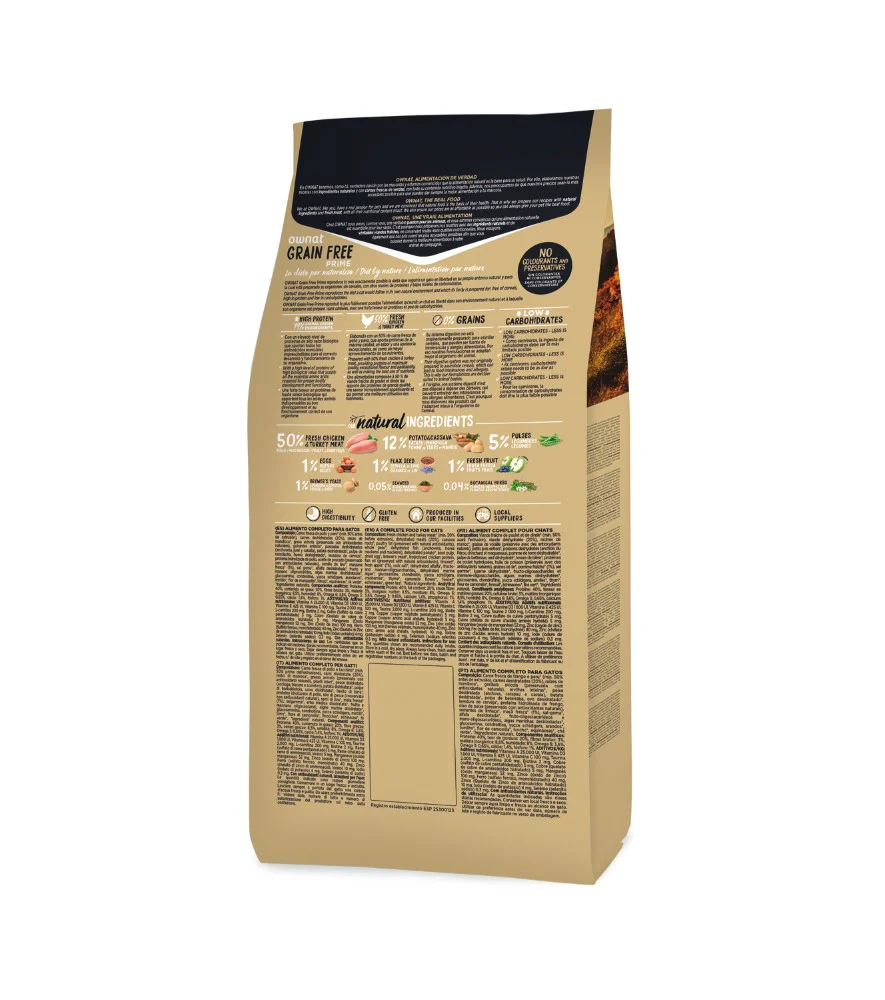 OWNAT GRAIN FREE PRIME  (CAT) HAIR&SKIN 3 Kg