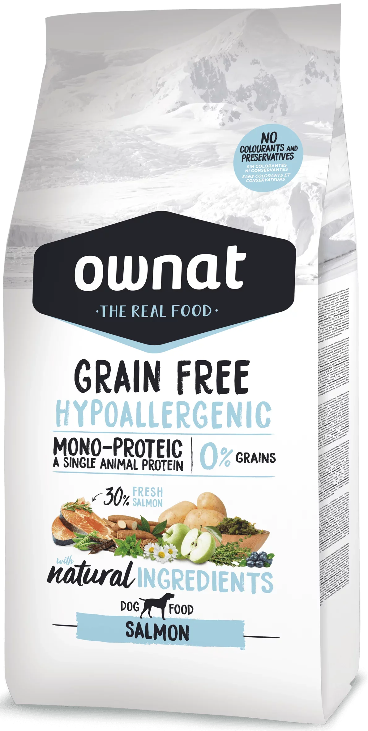 Ownat Grain Free Hypoallergenic Agneau ou Saumon 12 Kg