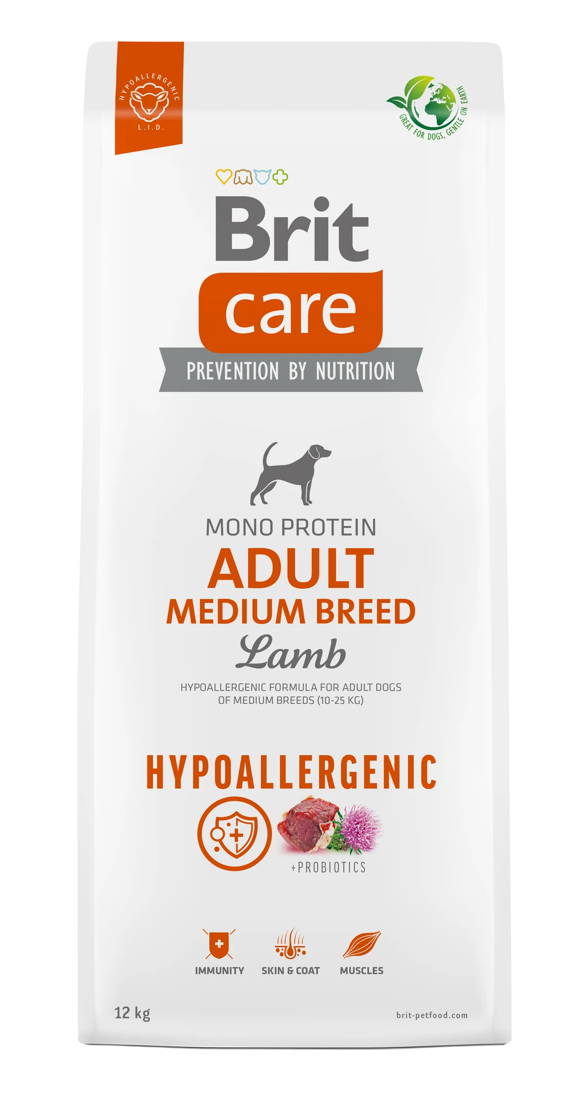 Brit Care Chien Hypoallergénique Adulte Race Moyenne 12 Kg